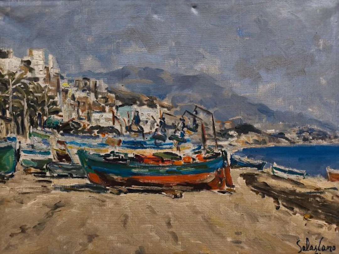 Escuela Impresionista Europea (XX) - Barcas de Barcelona