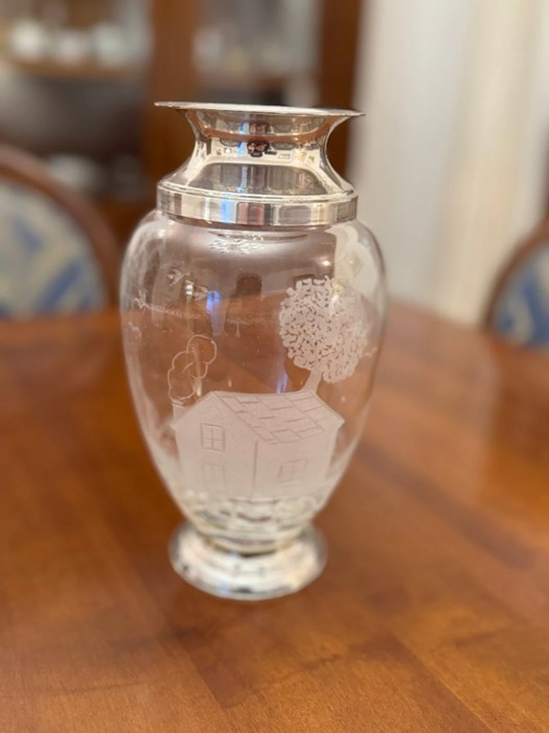 Flower pot - .800 silver - Silver glass flower vase.