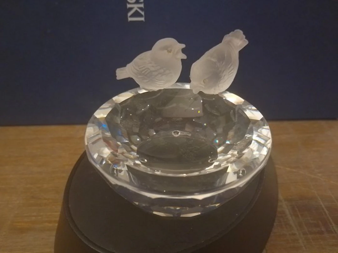 Swarovski - Figurine - Bird Bath 010029 - Box + Certificate - Crystal