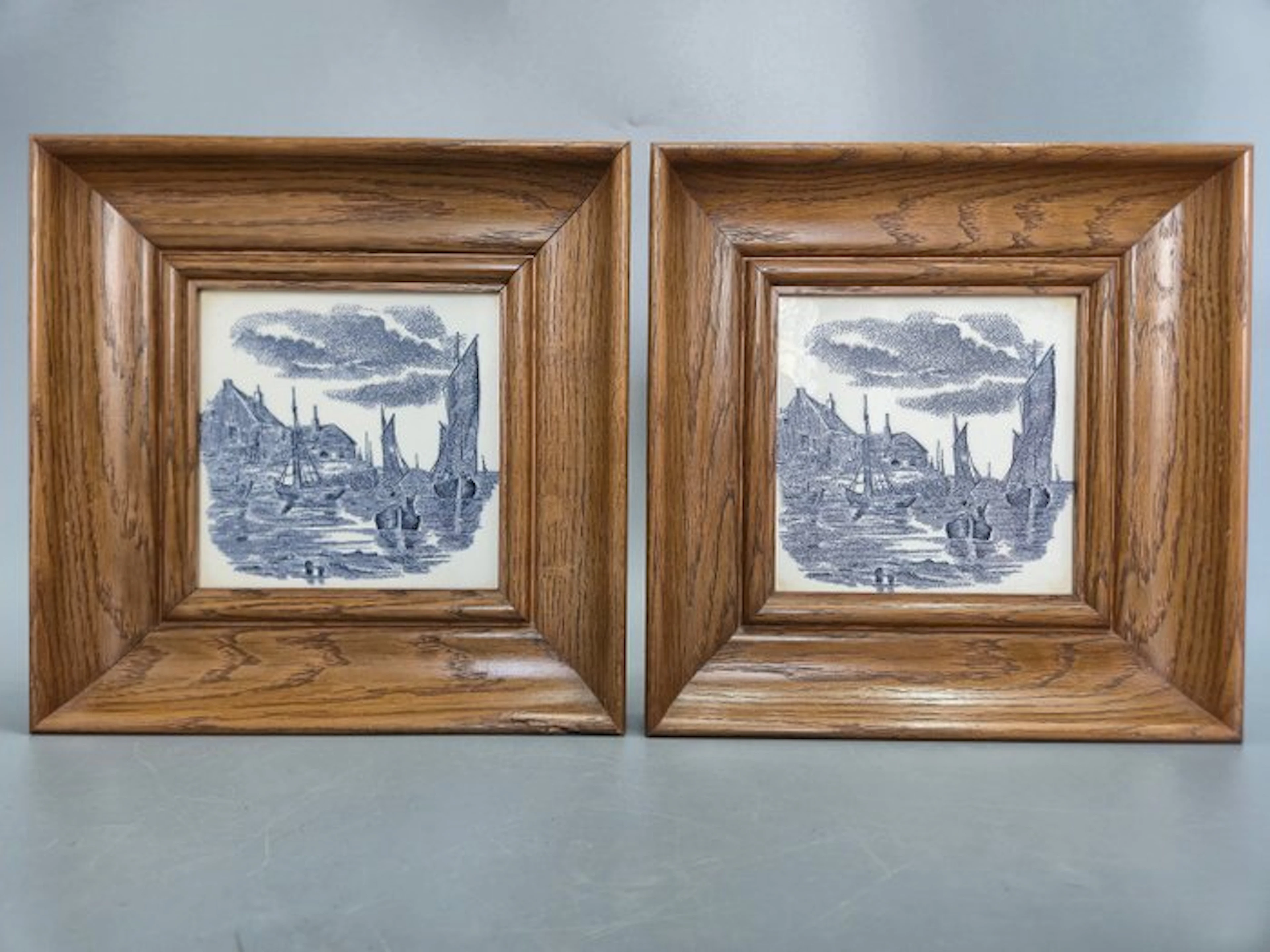2x Fliesenbild Delfter Art – Holländische Hafenszene...