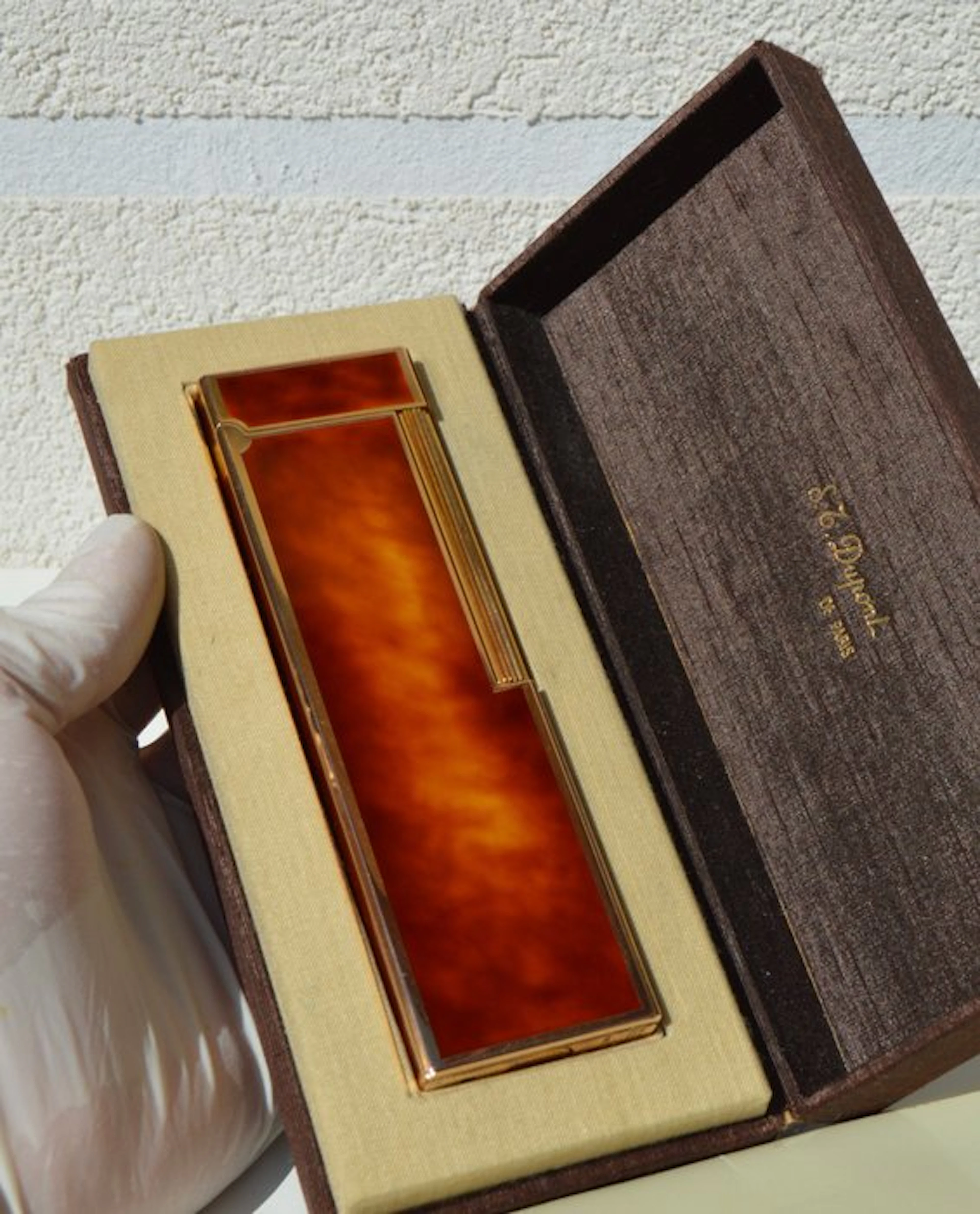 S.T. Dupont - Line 1 BR Table Lighter - Amber Laque de...