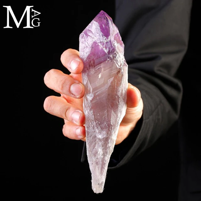 Amethyst Scepter with Deep Violet Tip and Translucent...