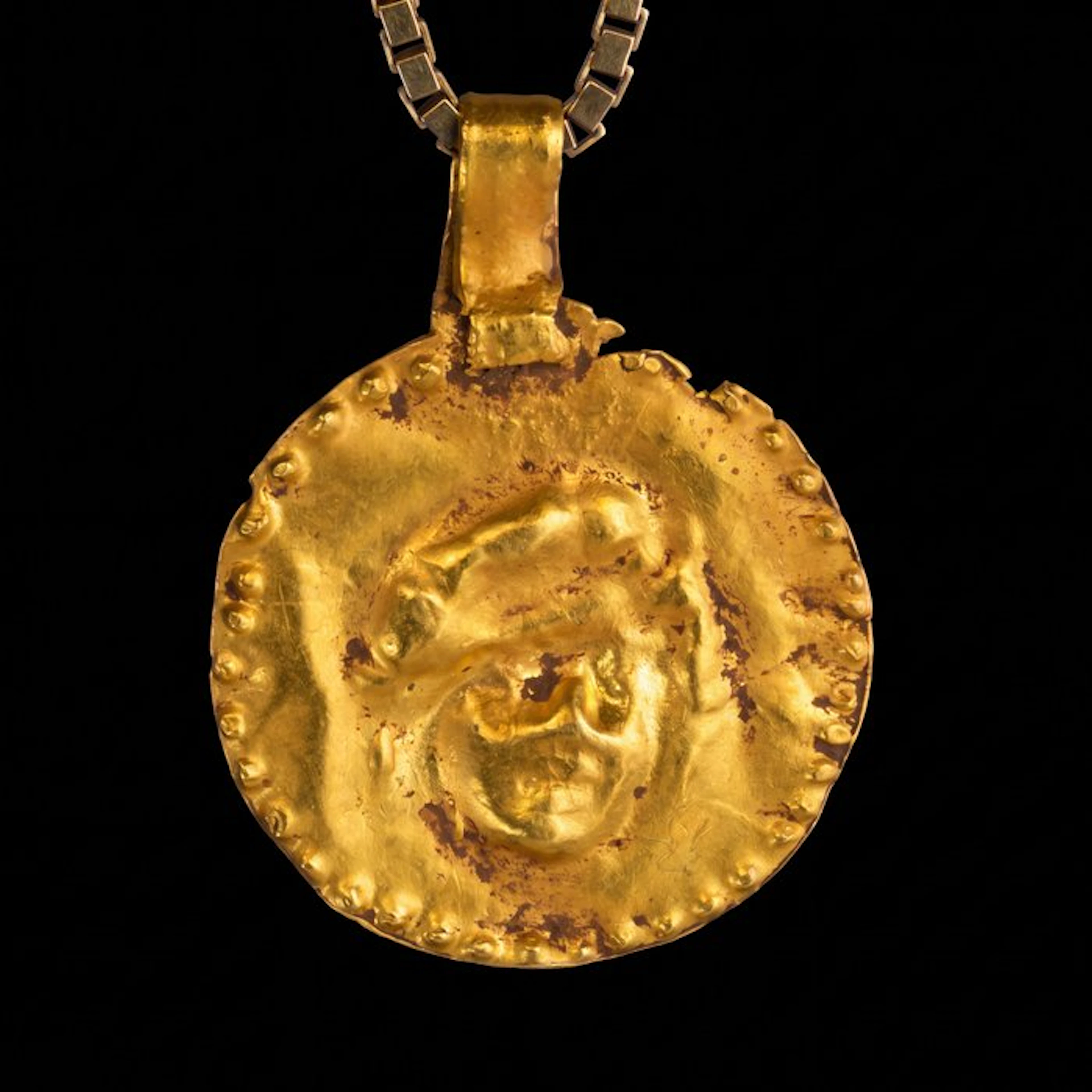 Ancient Roman Gold Beautiful Rare Medallion Amulet...