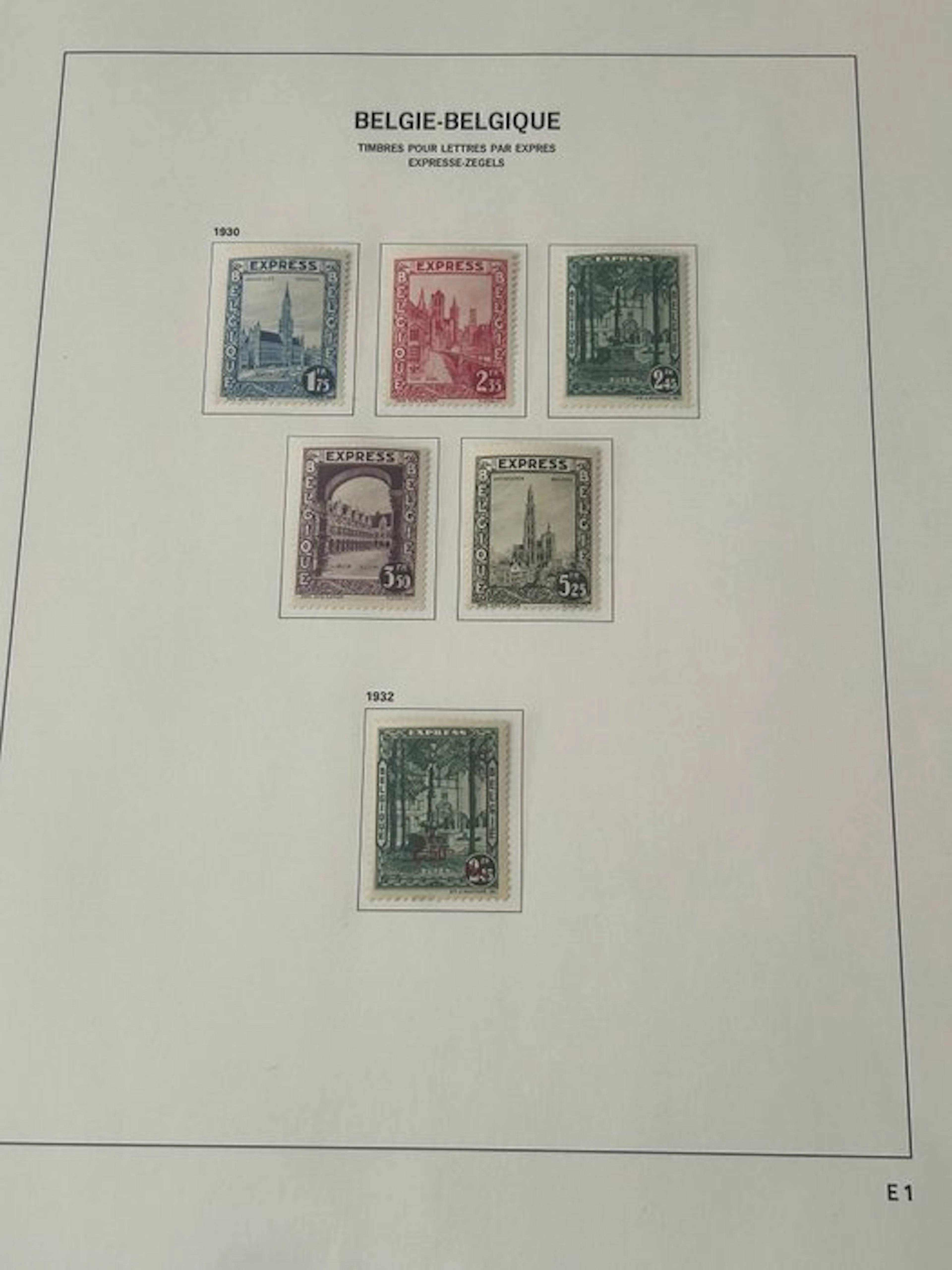 Belgium 1929/1932 - Express stamps: complete set + Eupen...