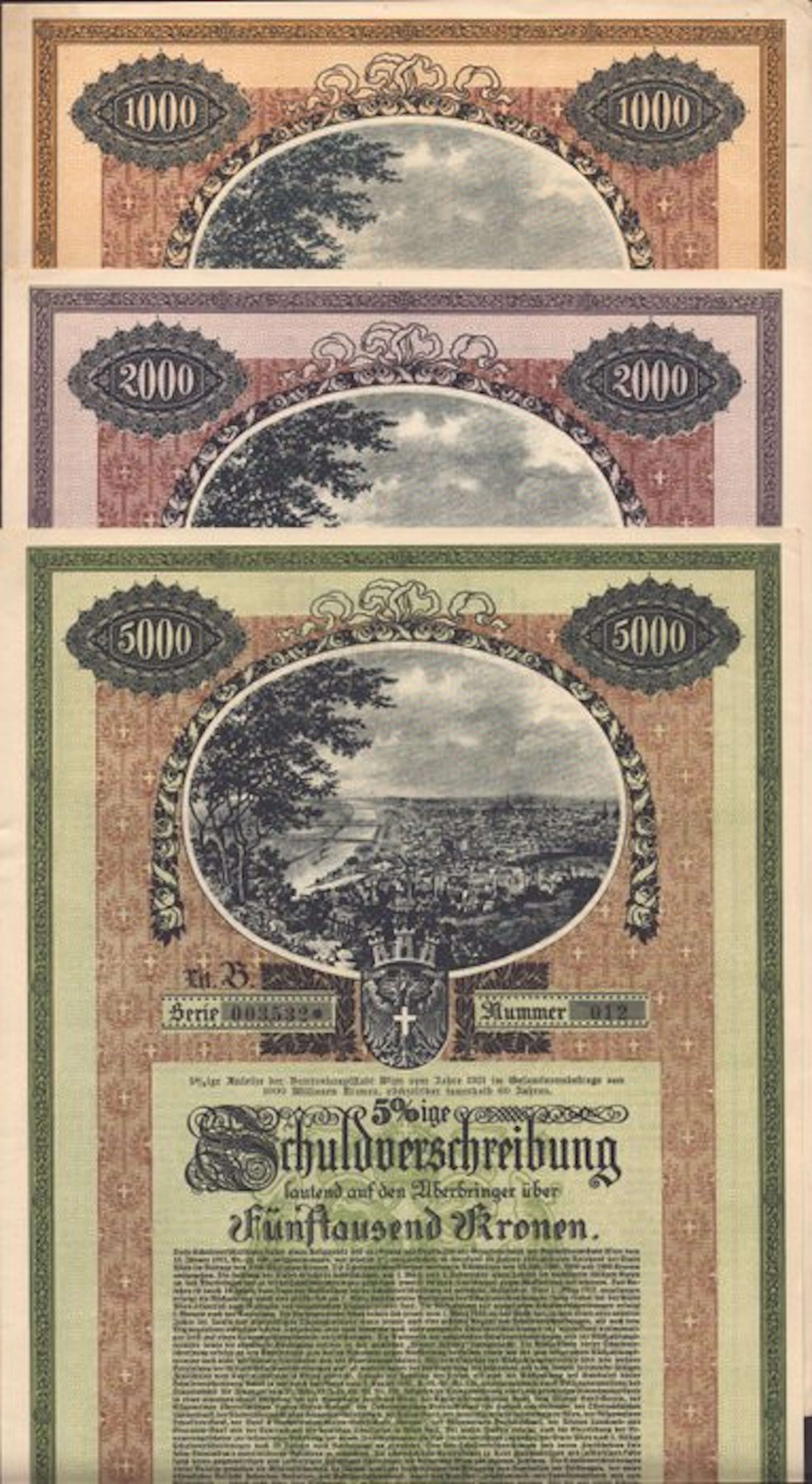 Austria. Bundeshauptstadt Wenen (3 x) 1921 (No reserve price)
