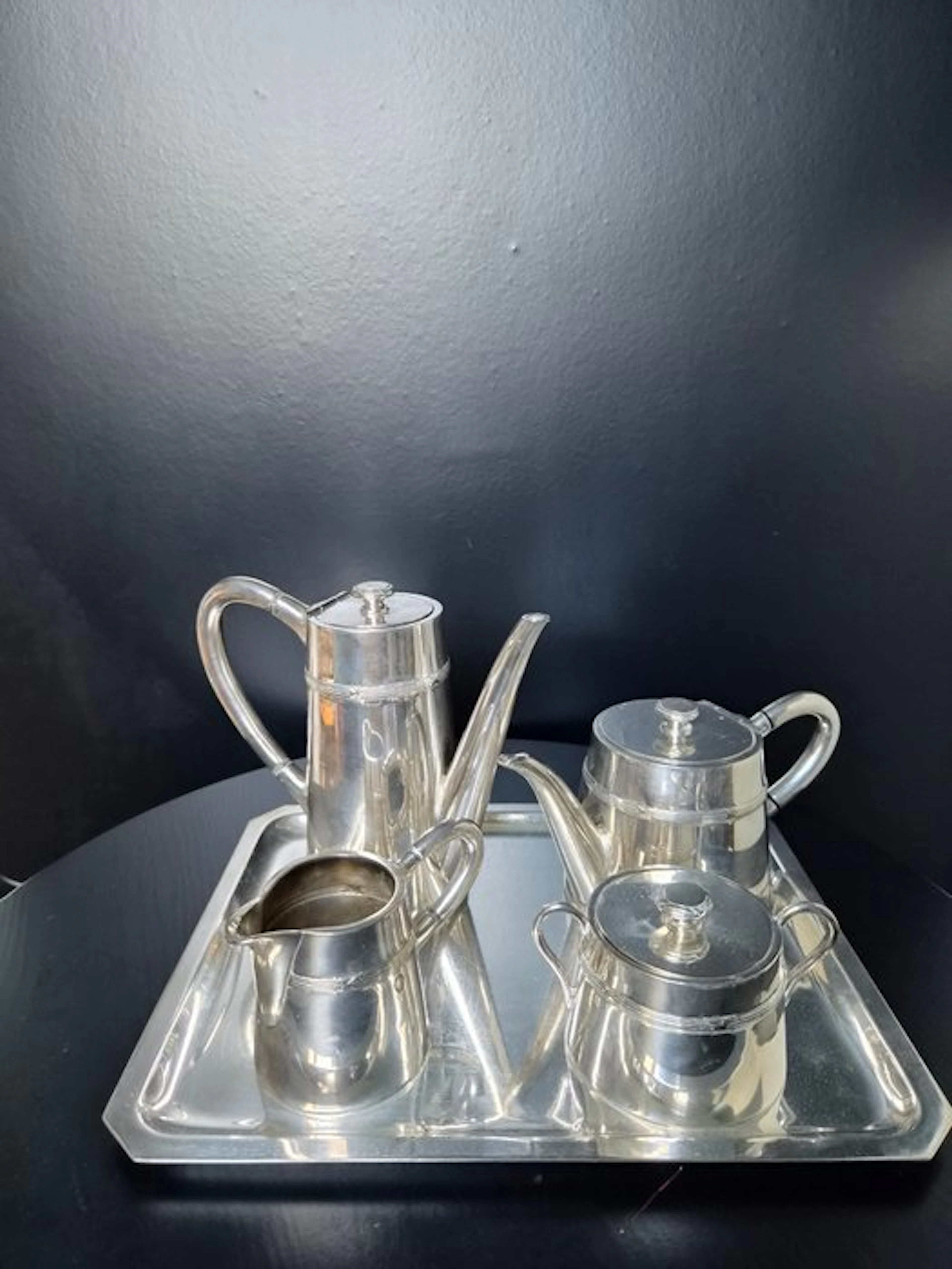 Coffee set (5) - Art Deco Silver-Plated Tea and Coffee...
