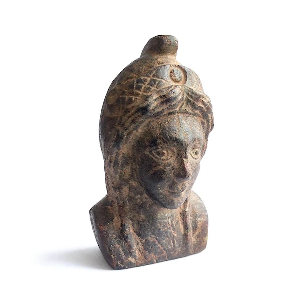 Greco-Bactrian Garnet Stone Very Rare Women's Head...