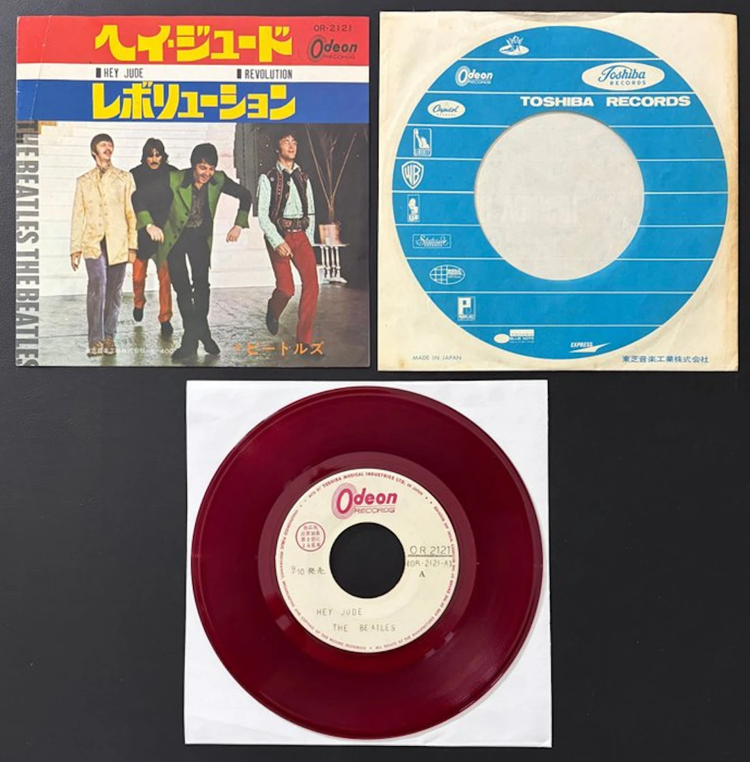 The Beatles - Hey Jude (Japan) – Extremely Rare 1968 Red...