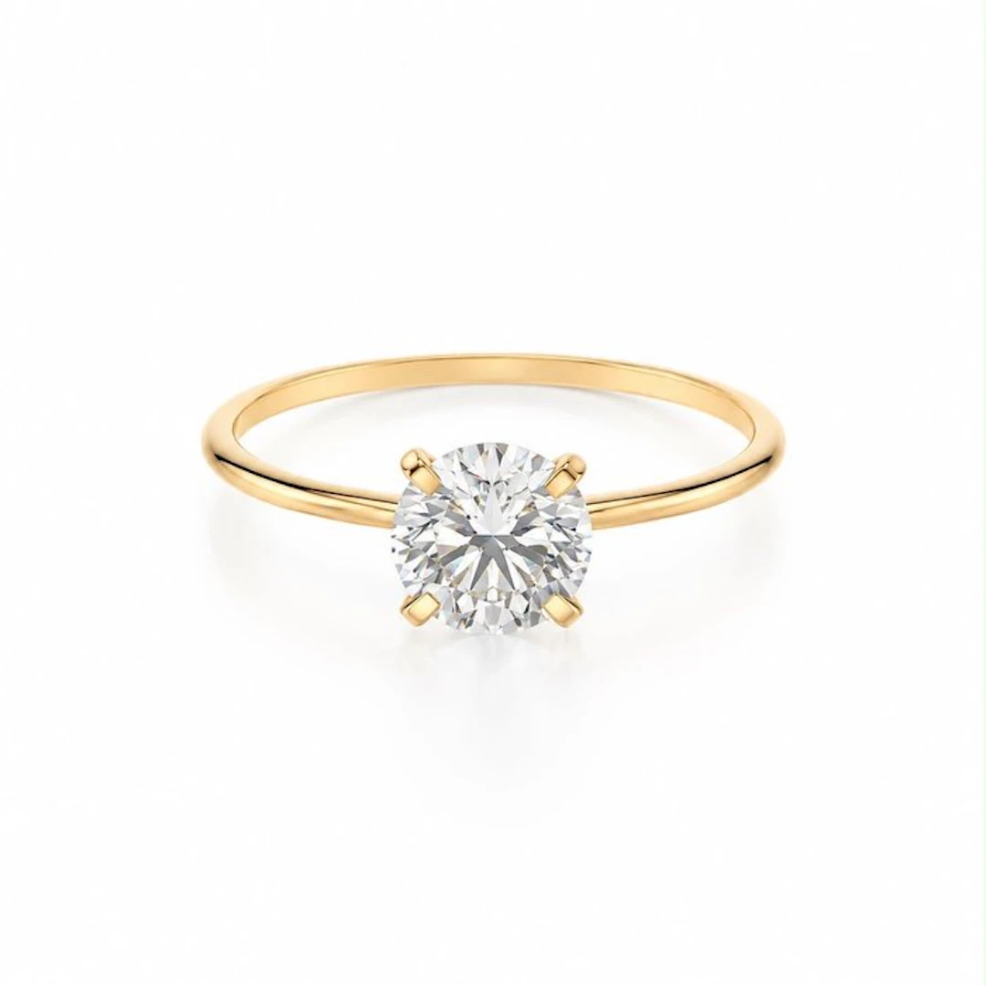 No reserve price - Ring - 14 kt. Yellow gold - 1.01ct. tw. Diamond (Lab-grown)