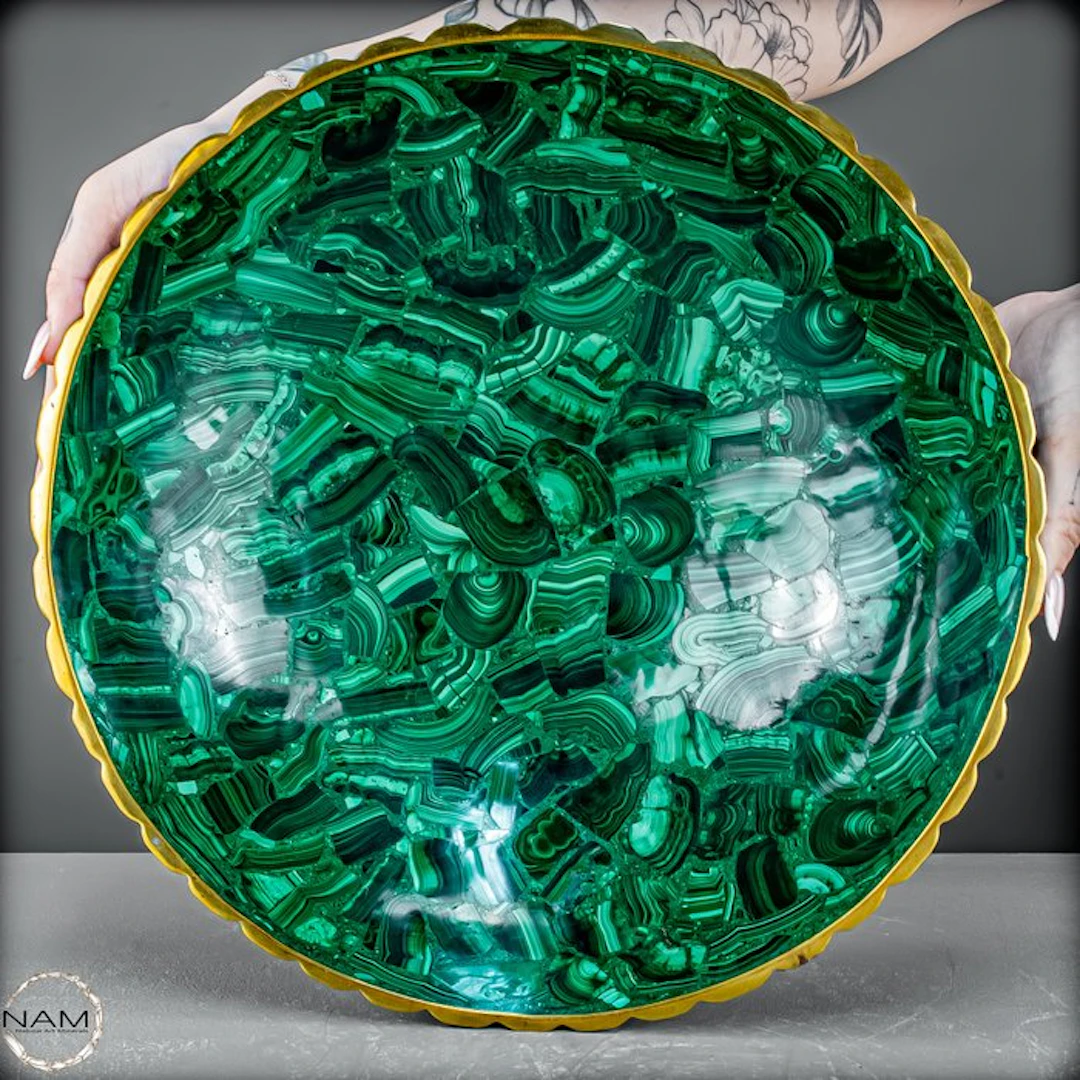Exquisite malachite bowl – a masterpiece of natural...
