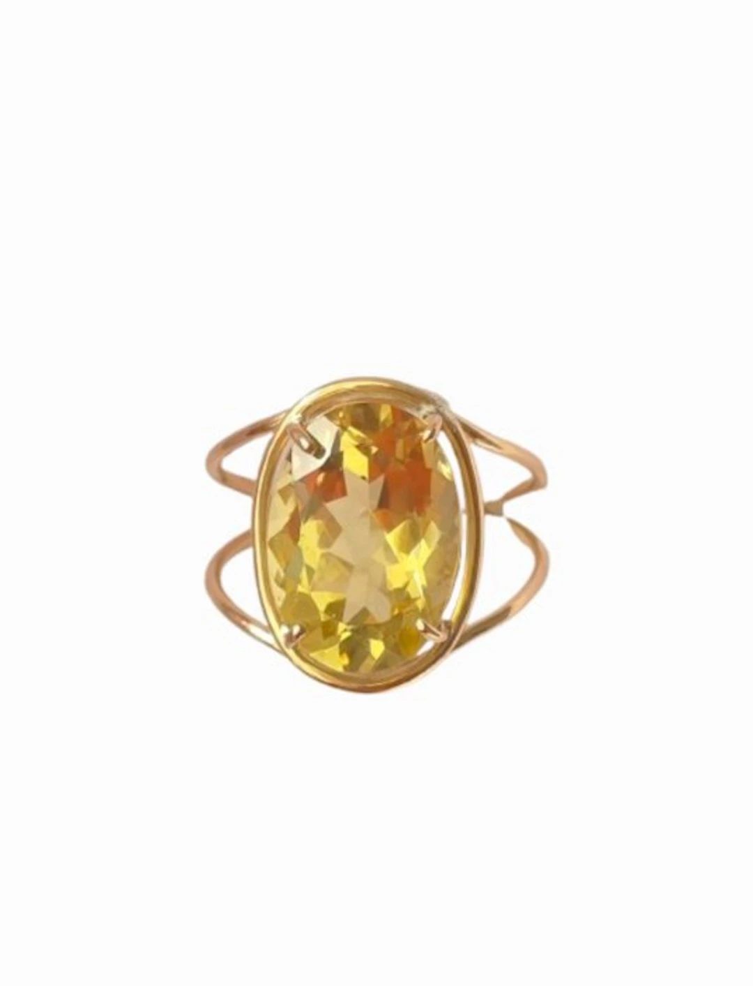 Ring - 18 kt. Yellow gold - 5.00ct. tw. Citrine