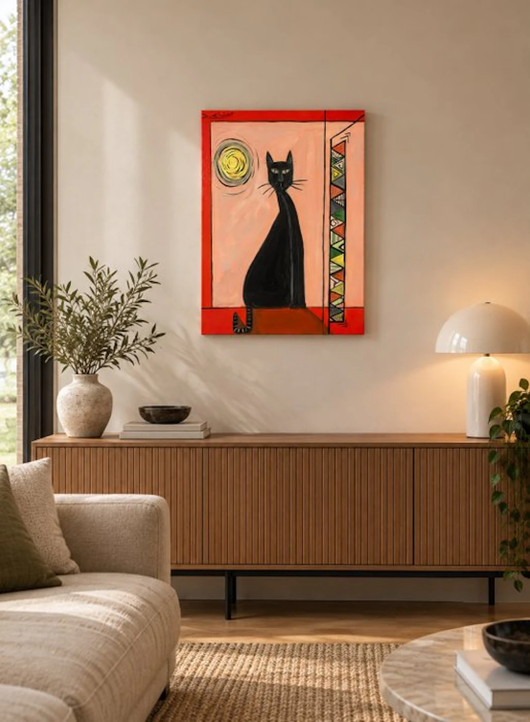 Dgino Chobert - Le chat noir à la fenêtre