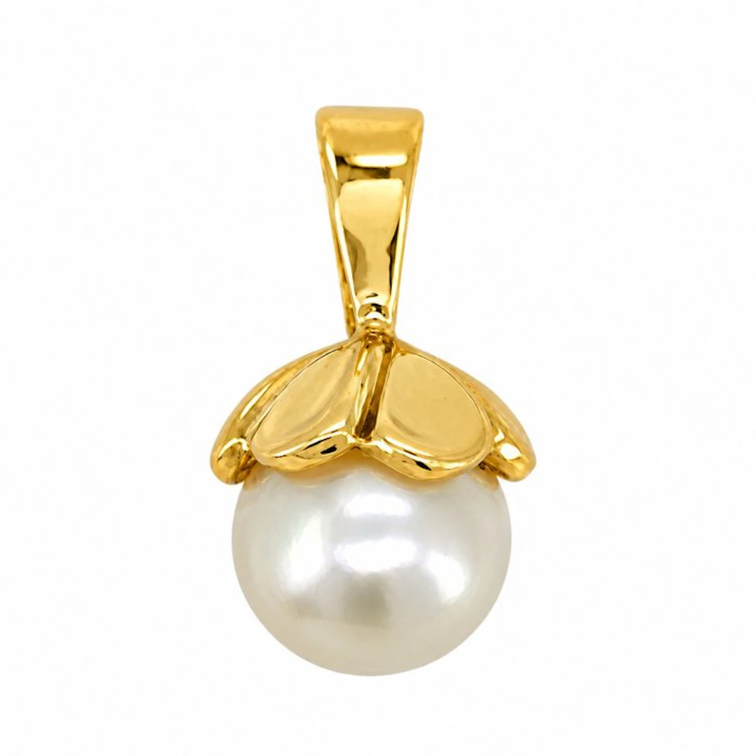 No reserve price - Pendant - 18 kt. Yellow gold - Pearl