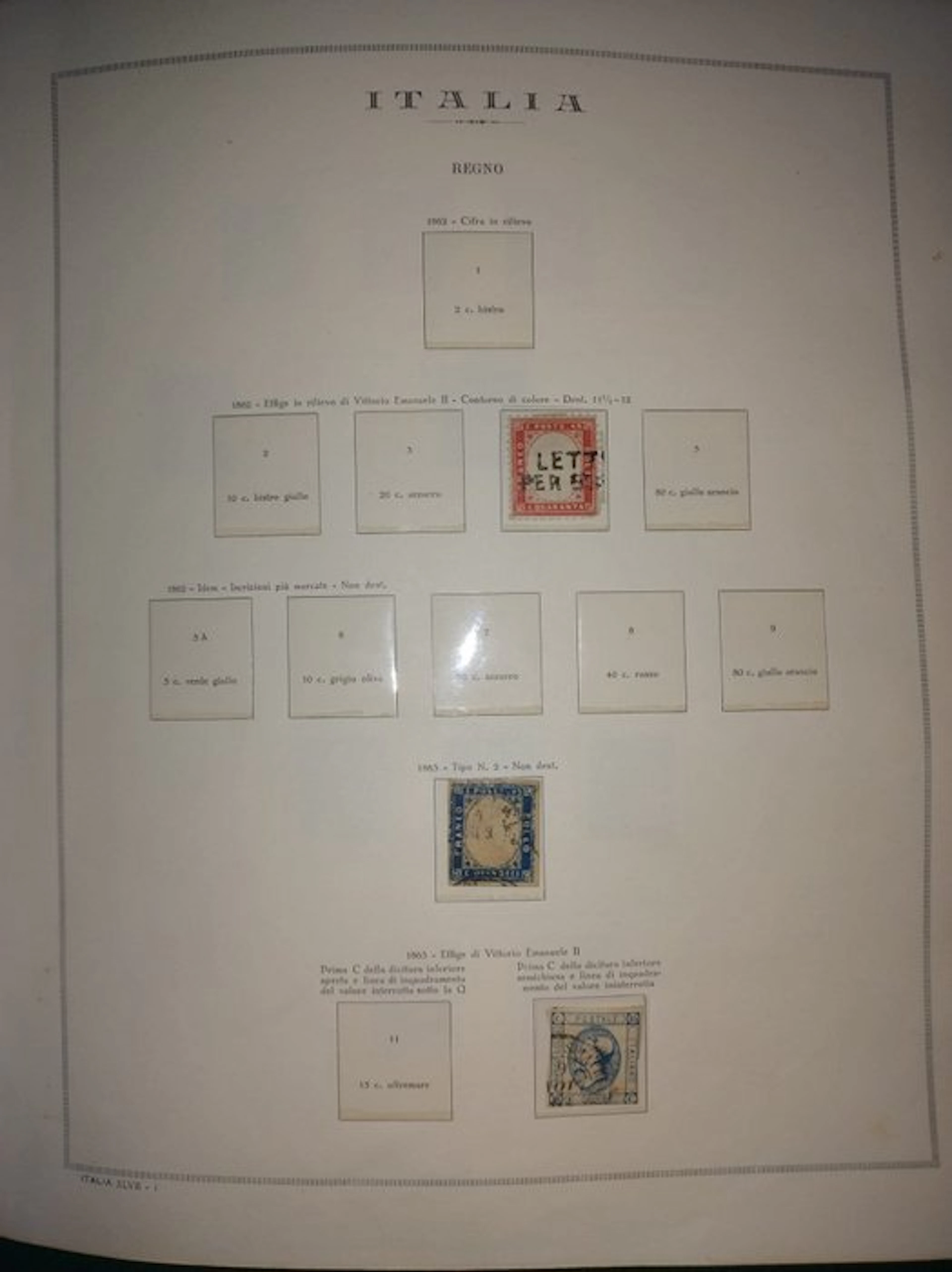 Italy - Remnants of the Kingdom and Italy collection in the Marini album.