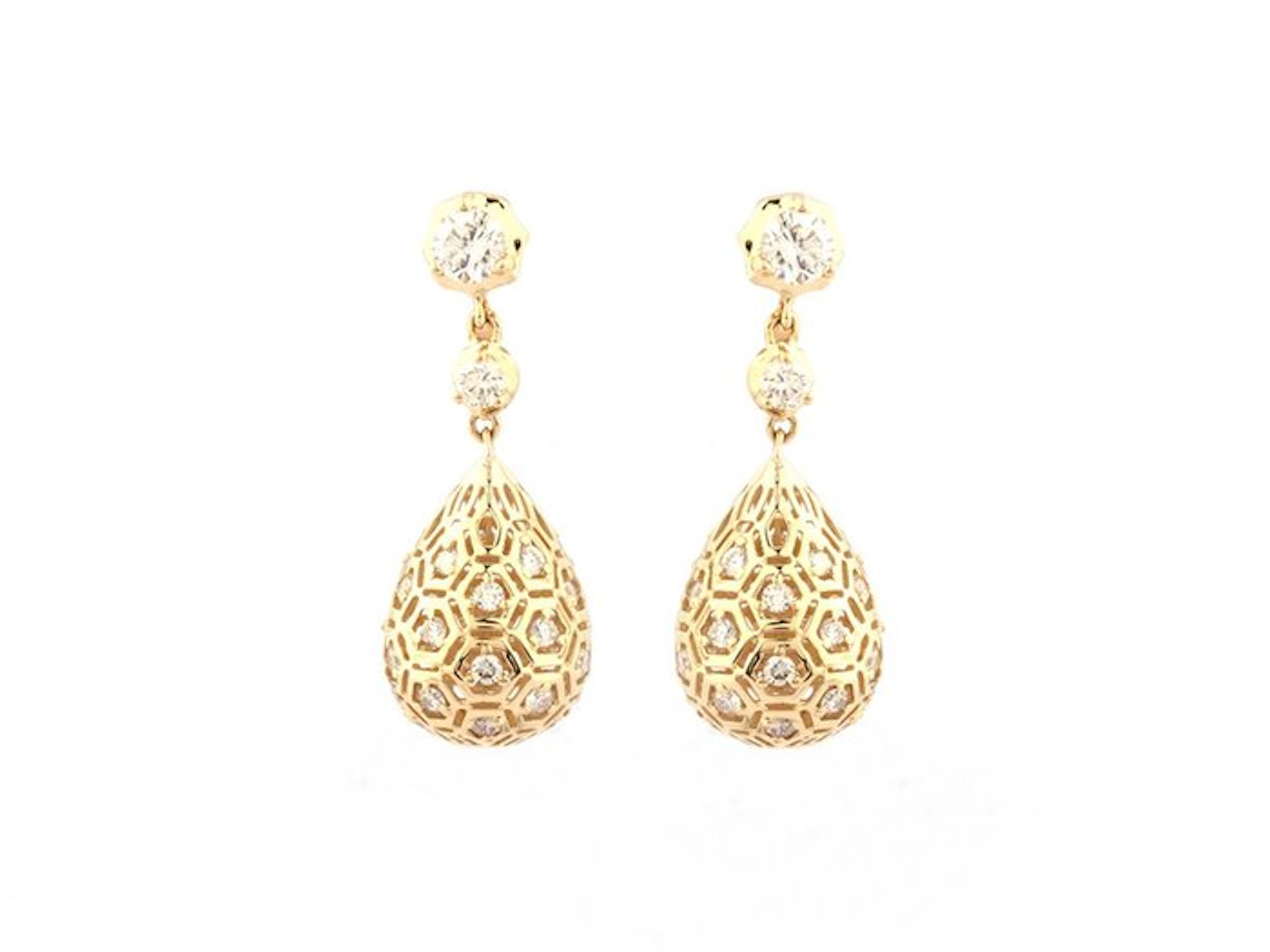 Earrings - 14 kt. Yellow gold - 0.53ct. tw. Diamond (Natural)