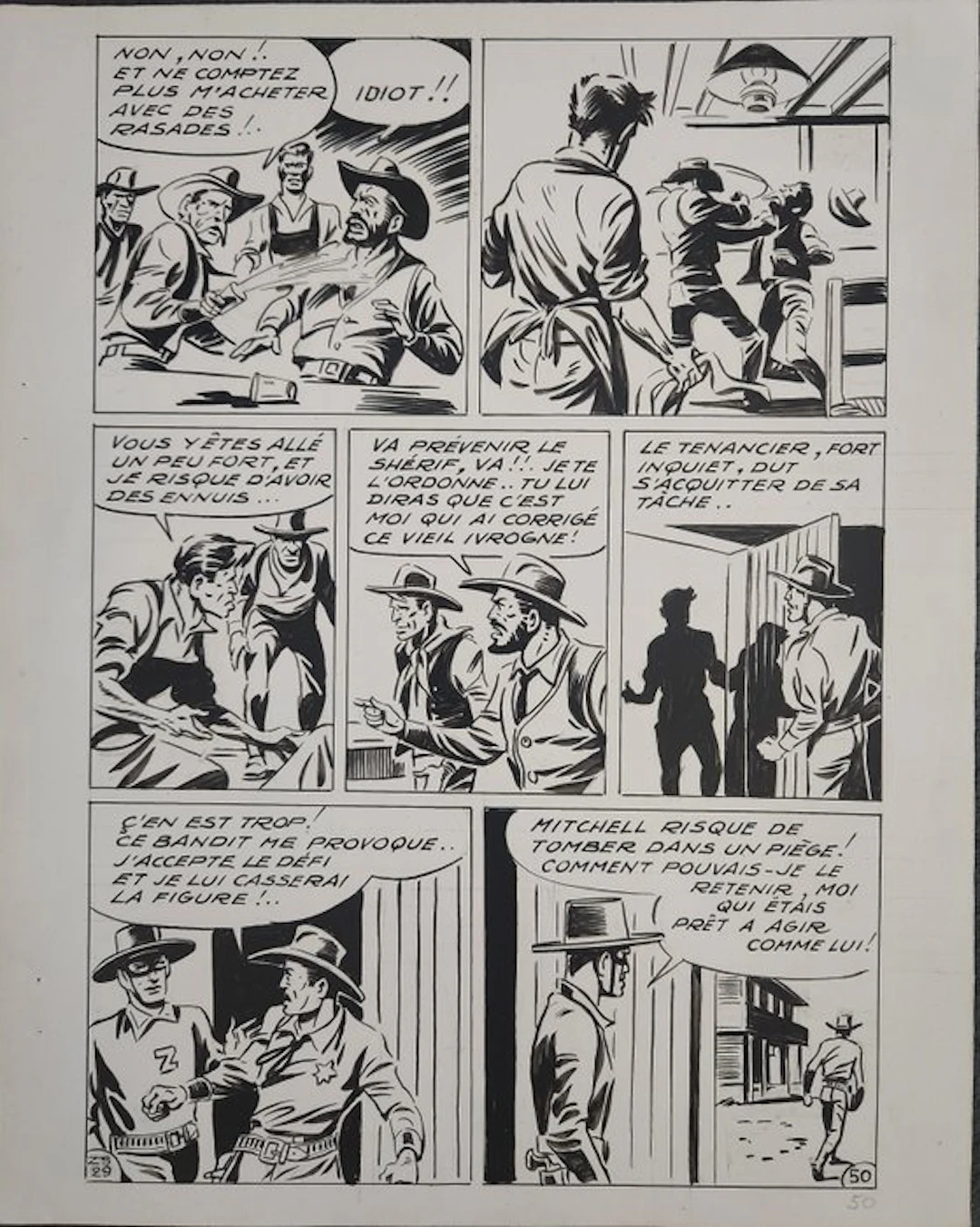 Andre Oulié - 1 Original colour page - Zorro