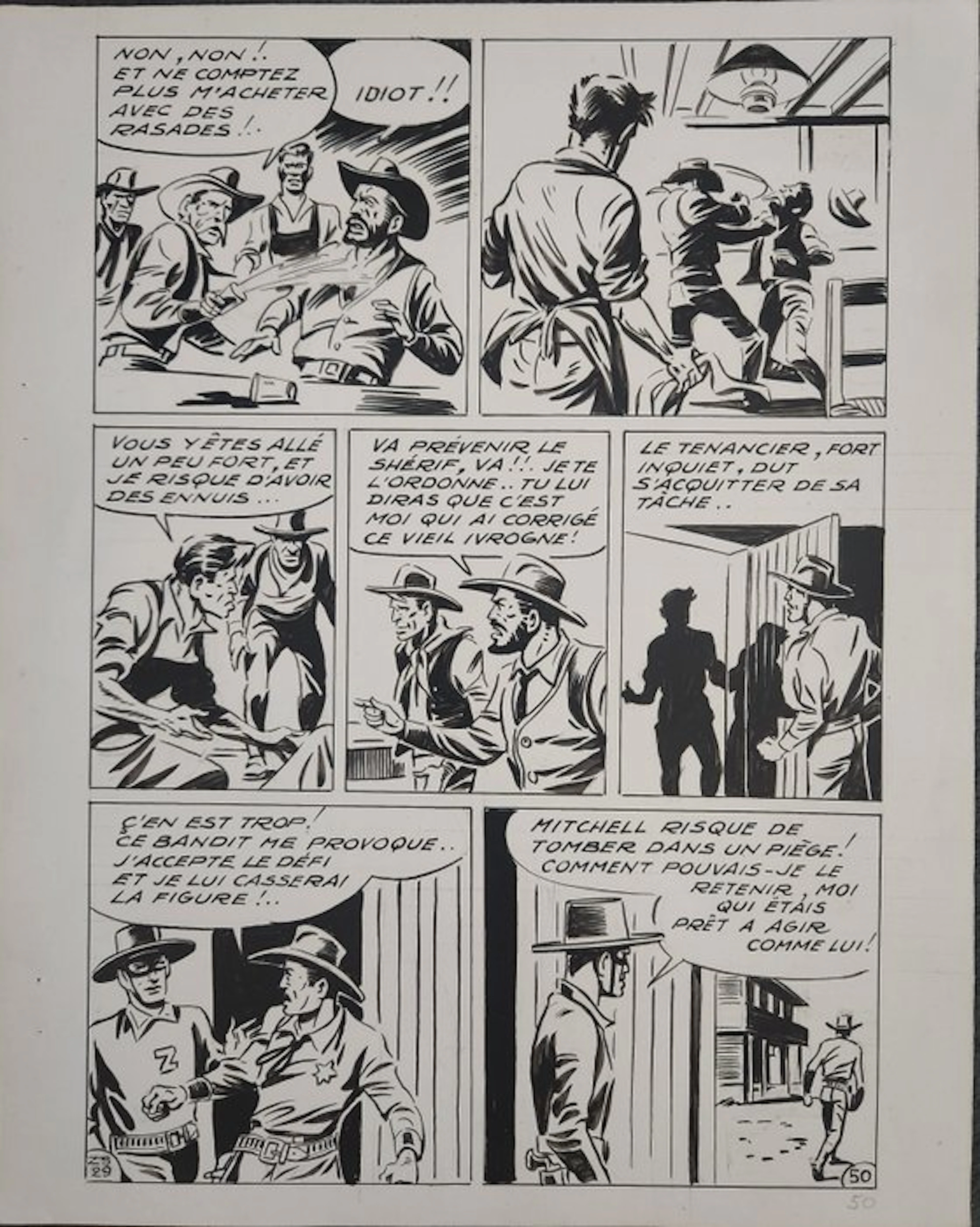 Andre Oulié - 1 Original colour page - Zorro