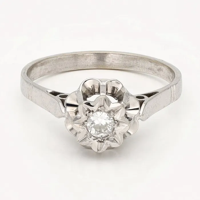 Ring - 18 kt. White gold Diamond (Natural)
