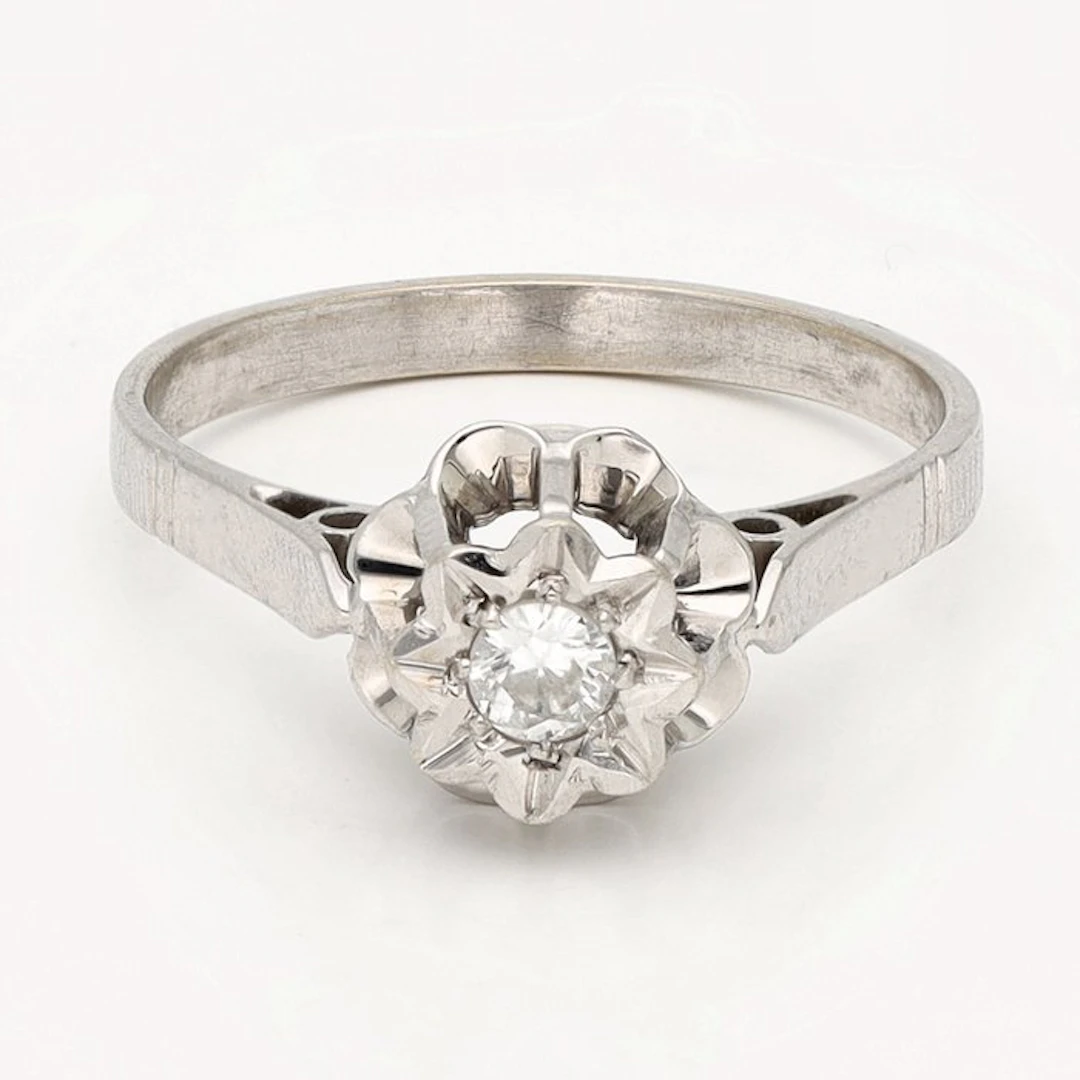 Ring - 18 kt. White gold Diamond (Natural)