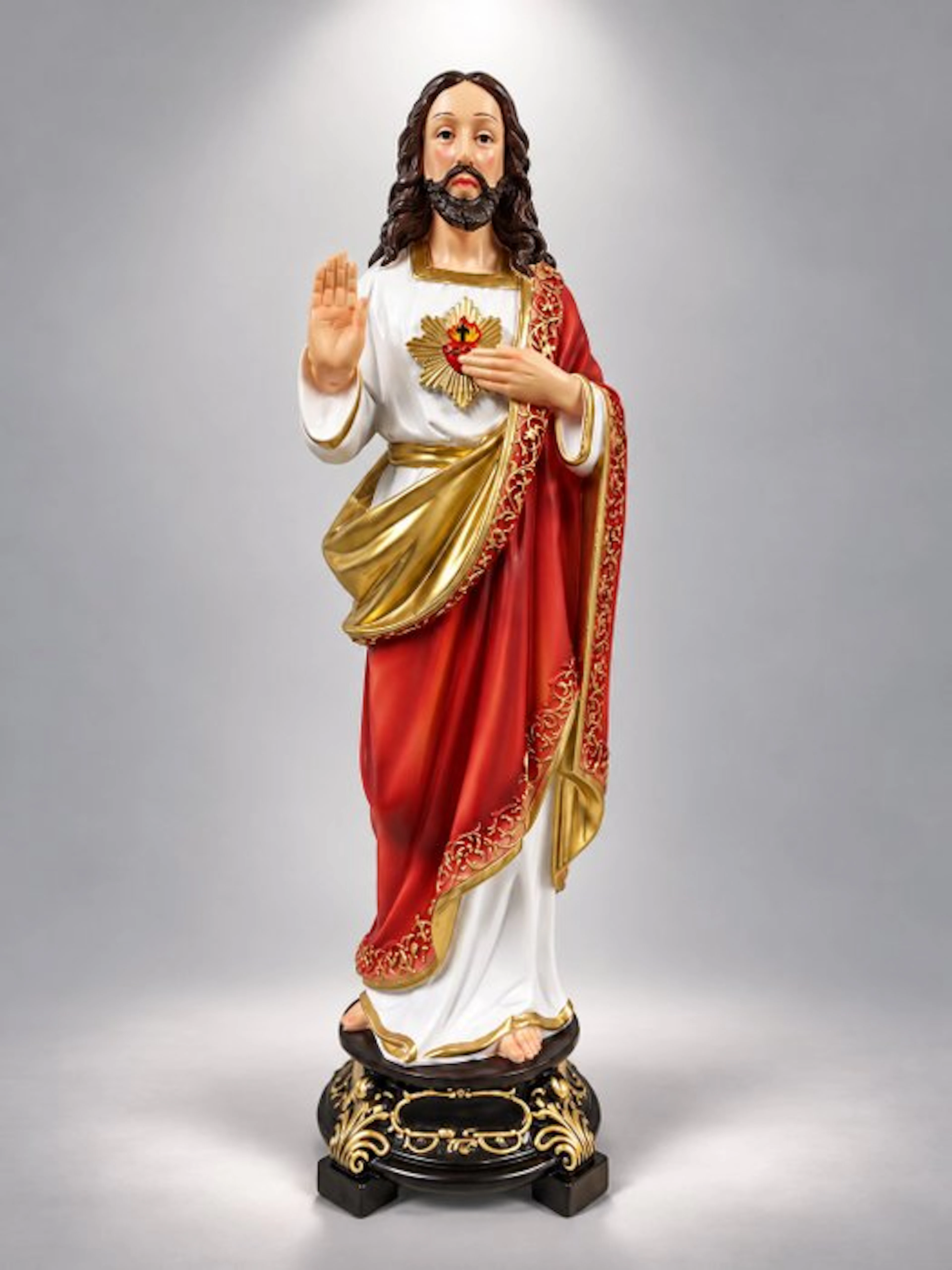 Statue, Sacred Heart of Jezus - 38 cm - Polyresin