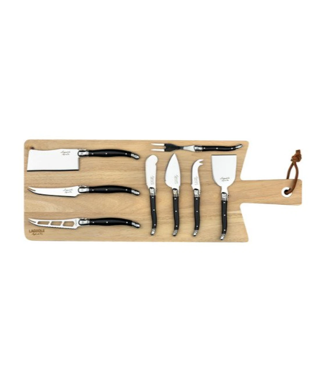 Laguiole - 8x Cheese knives - Wood Serving Board - style...