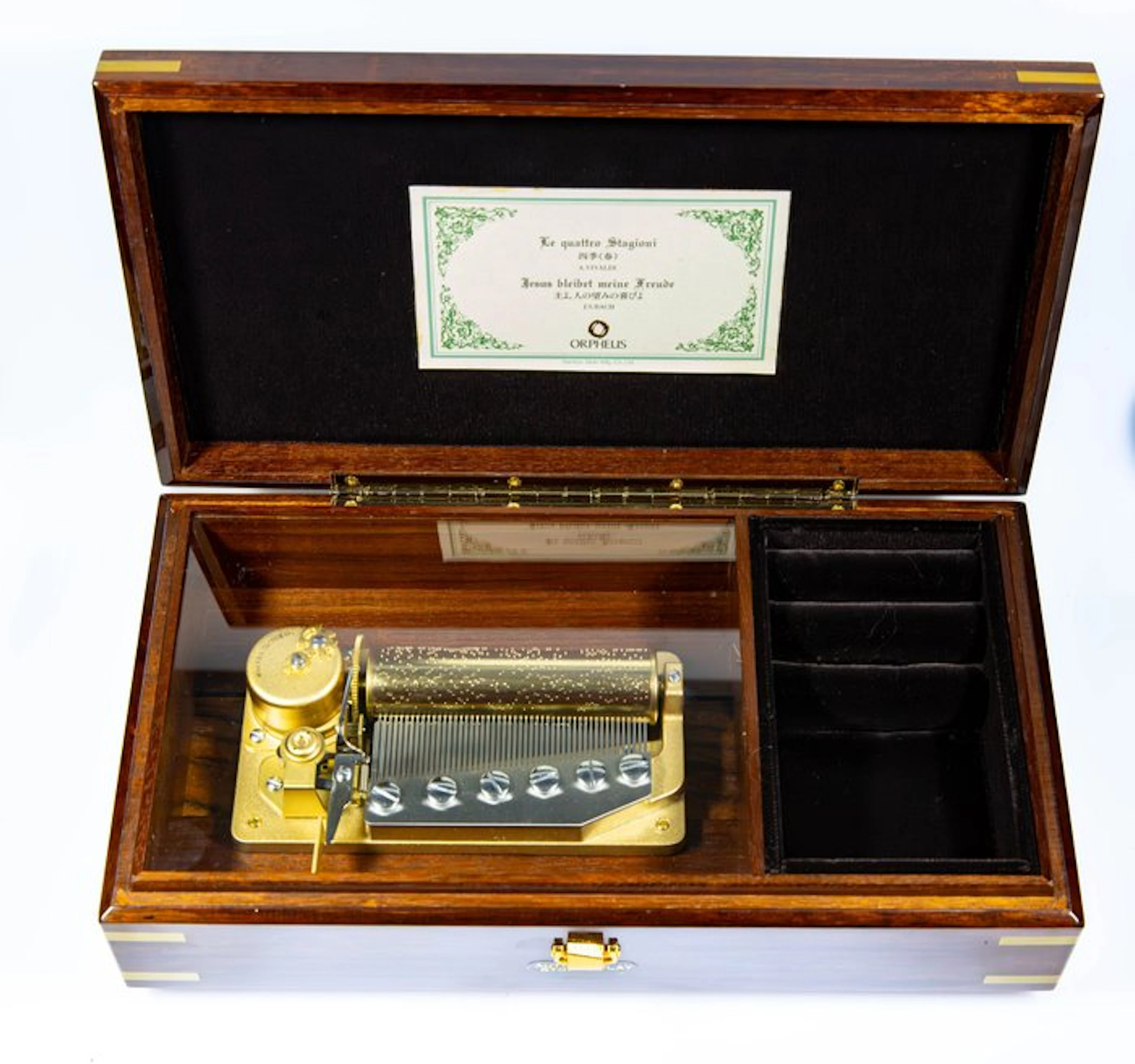 Sankyo Orpheus speeldoos sieradenkist juwelenkist Bach...