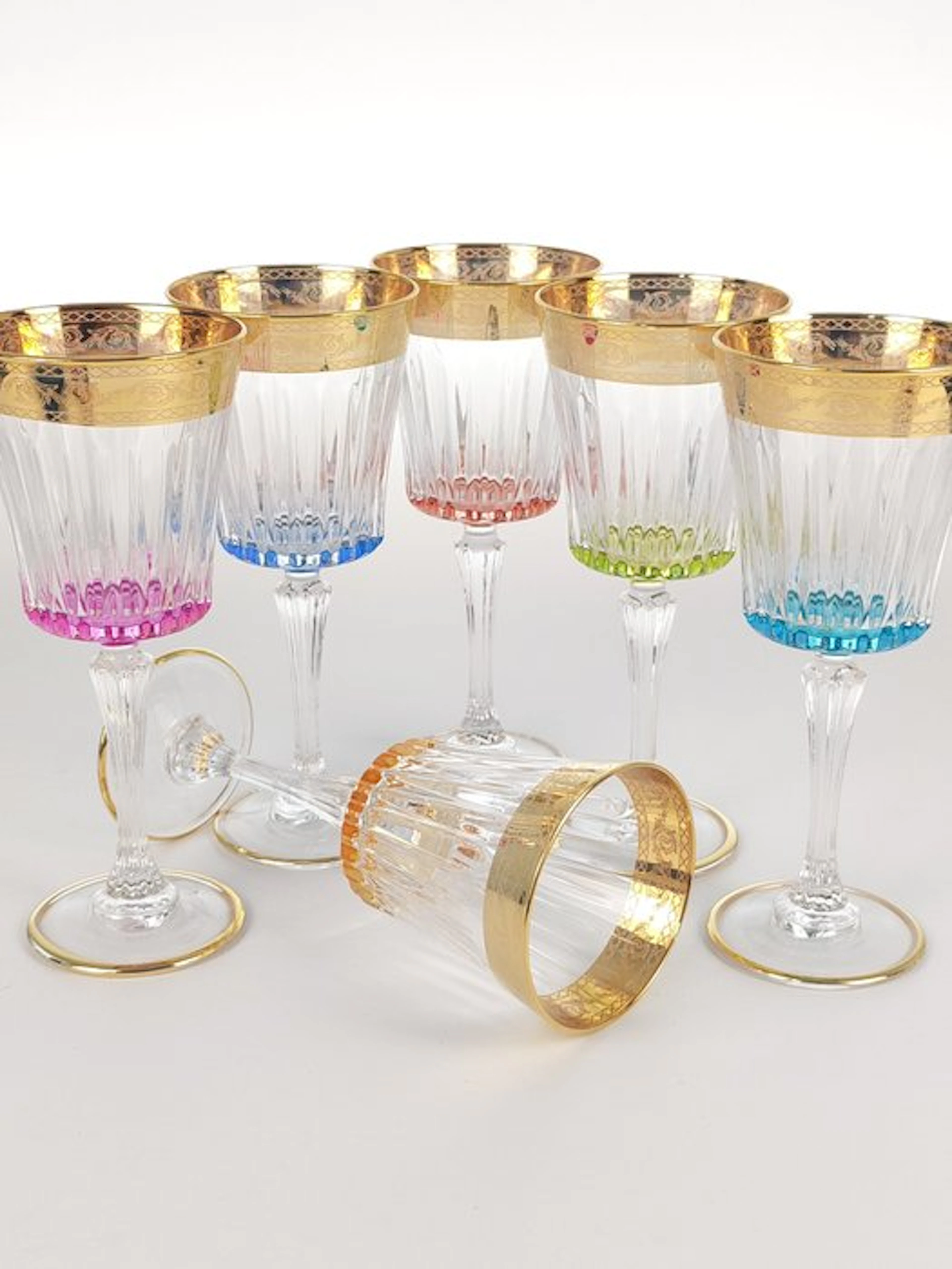 Chalice (6) - 24kt gold - Hand-painted gold goblet
