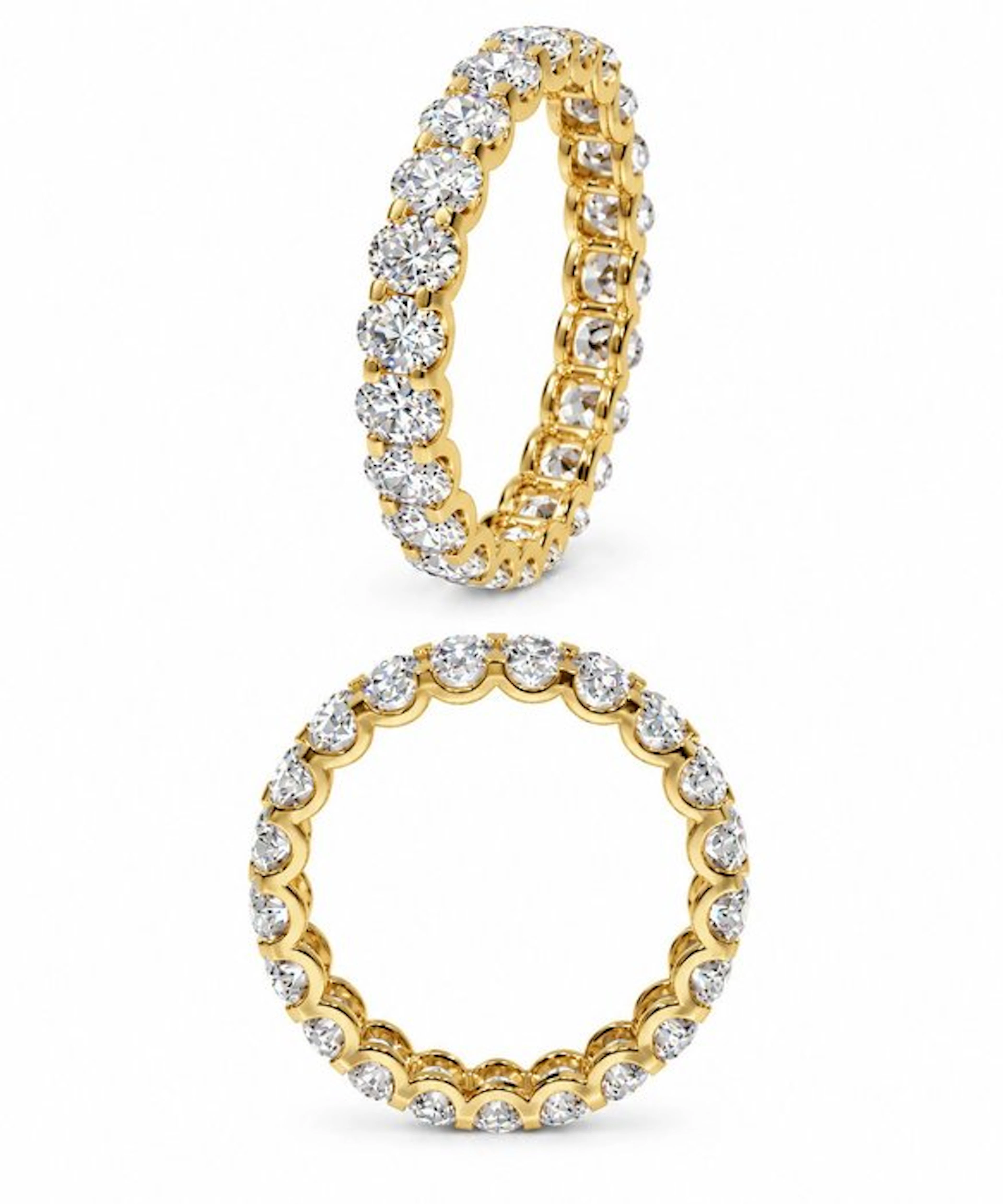 No reserve price - Ring - 14 kt. Yellow gold - 2.10ct. tw. Diamond (Lab-grown)