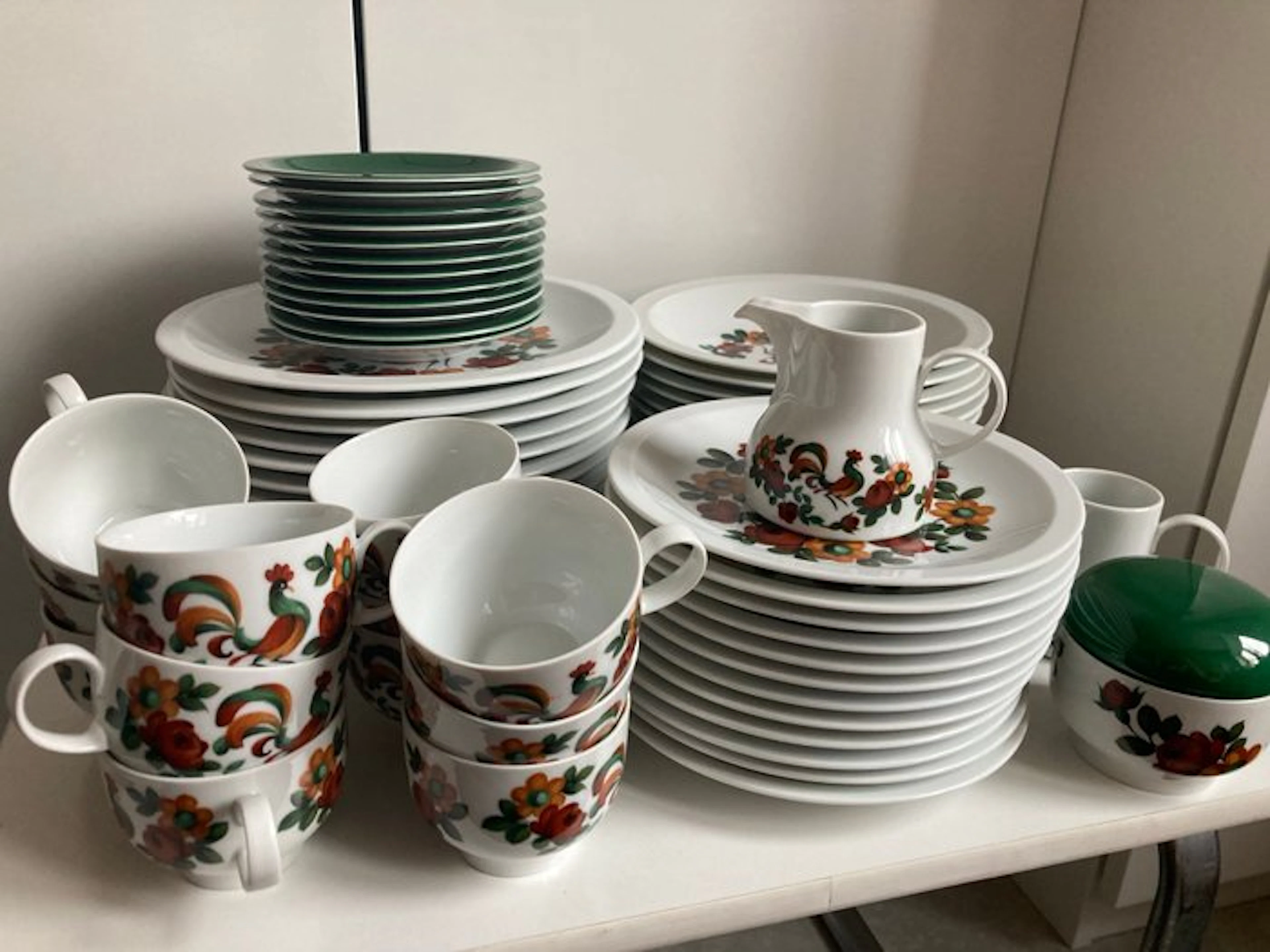 furstenberg - Table service (62) - F-21 - Porcelain - Colorful Rooster