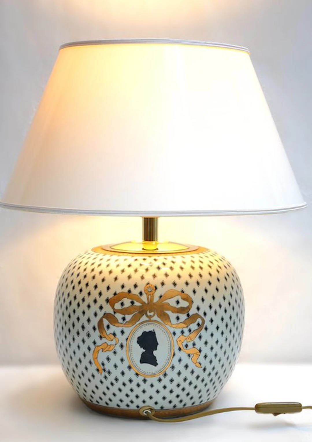 Lamp - Porcelain, Brass - made in Germany