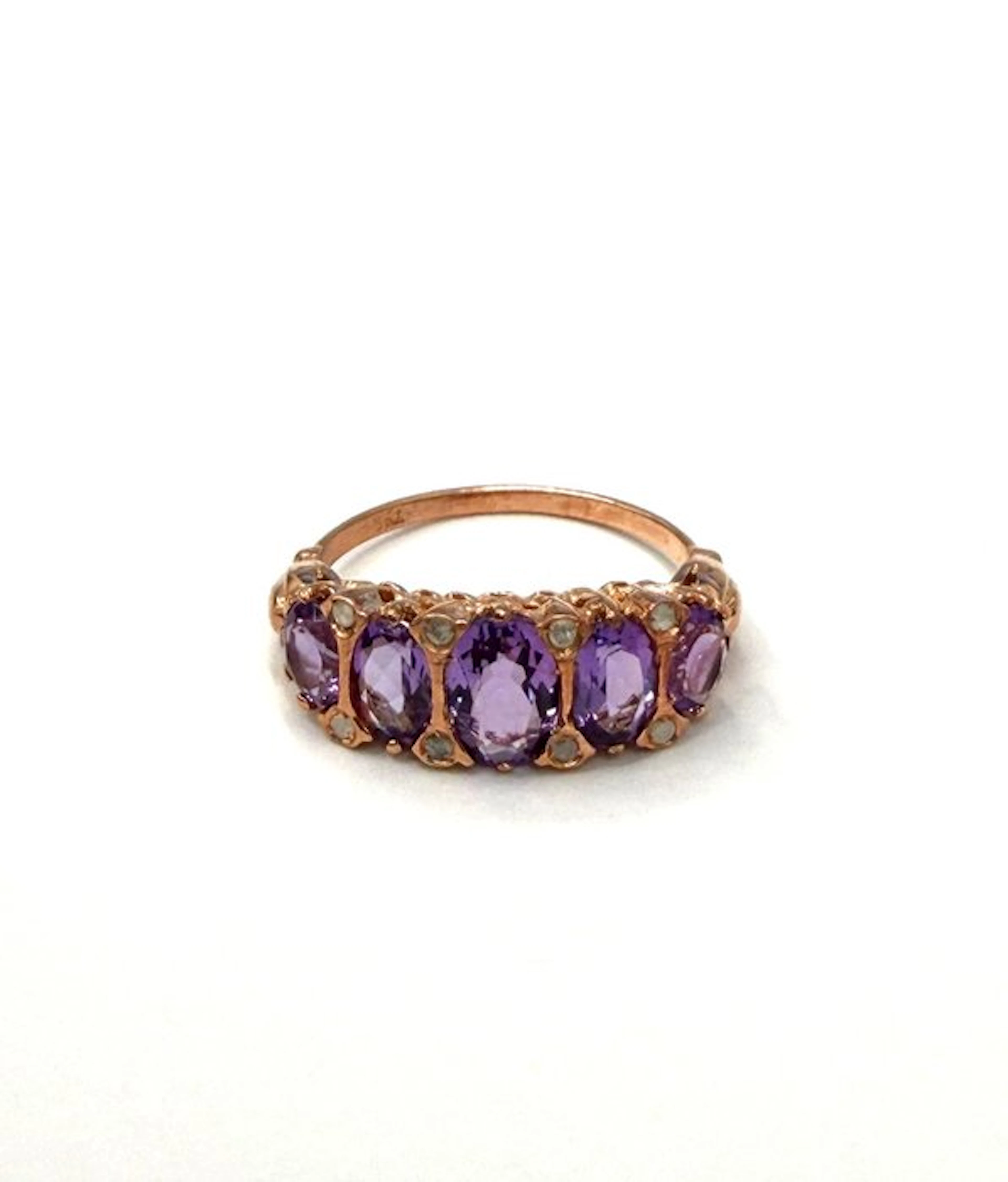 No reserve price - Ring - 9 kt. Rose gold, Silver Spinel - Diamond