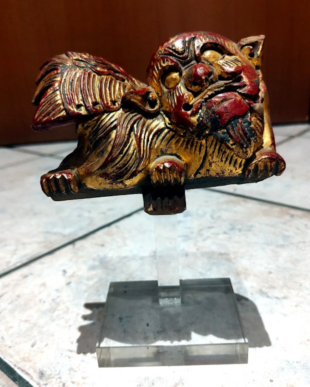 Magnífica talla antigua en madera policromada - Wood - China (No reserve price)
