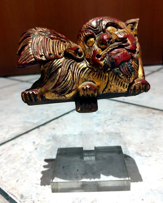 Magnífica talla antigua en madera policromada - Wood - China (No reserve price)