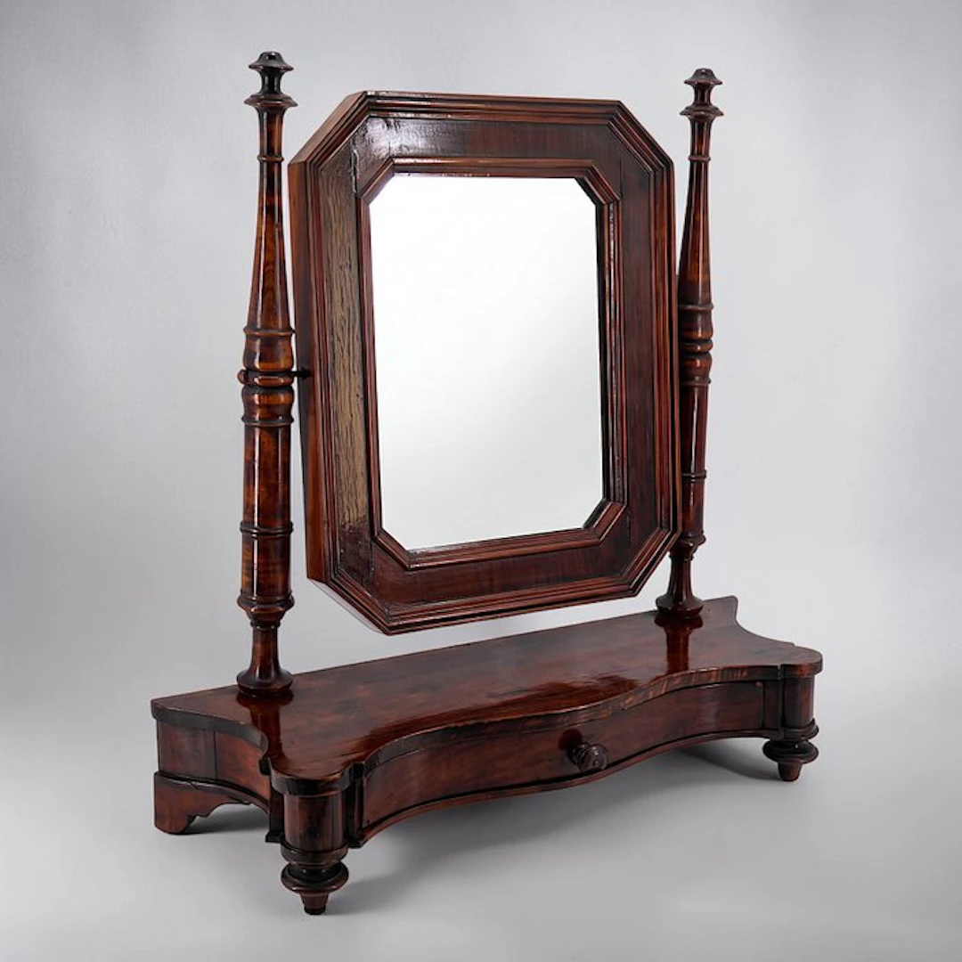 Rara Psiche da Appoggio Biedermeier in Piuma di Pregiato...
