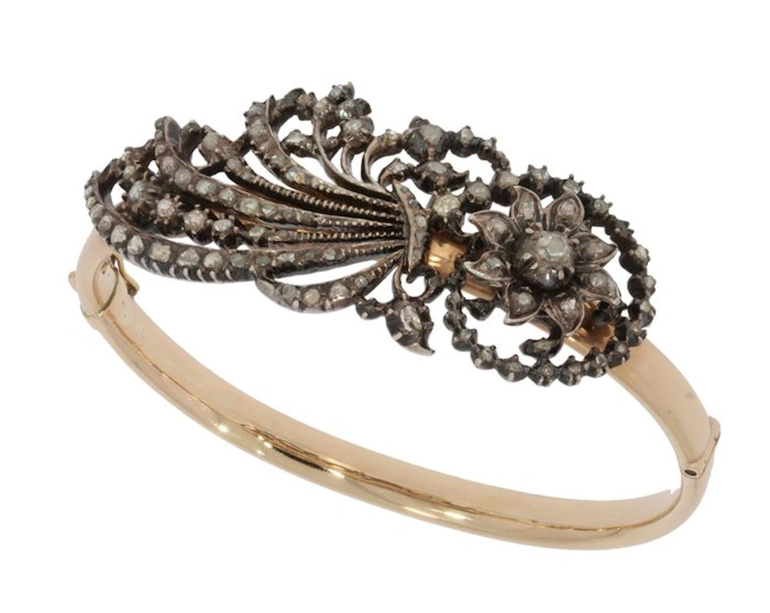 Bracelet - 14 kt. Yellow gold Diamond (Natural) - Slave bracelet bangle