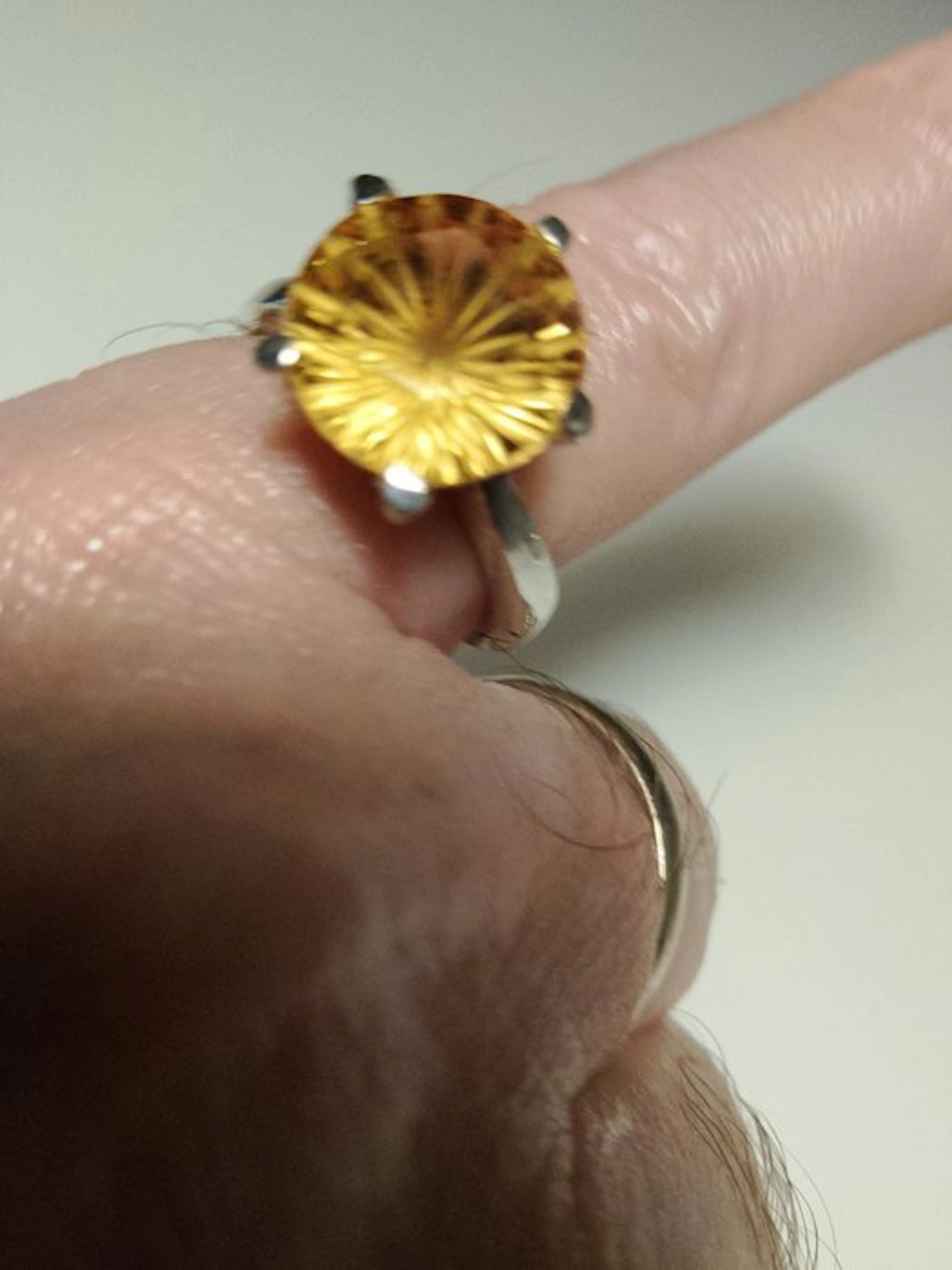 No reserve price - Ring Silver - 5.00ct. tw. Citrine