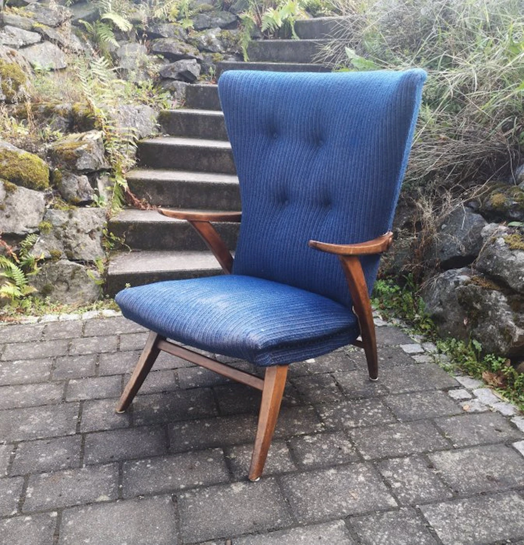 Armchair - Teak, Textile