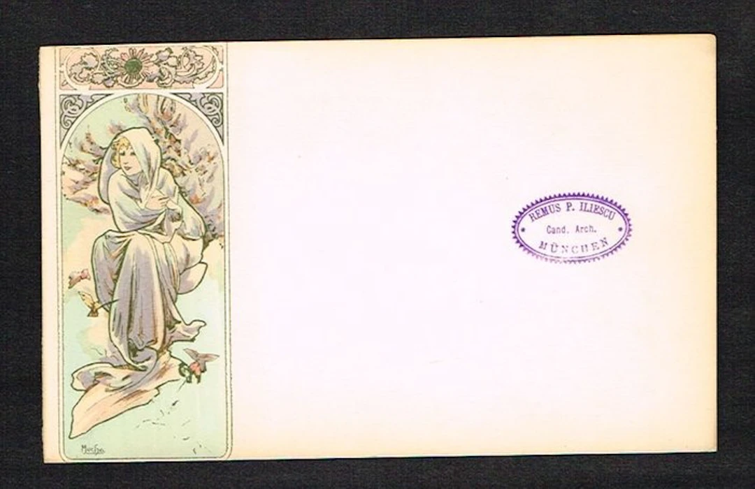 Mucha - Illustrator - Art Nouveau - Unwritten Postcard...