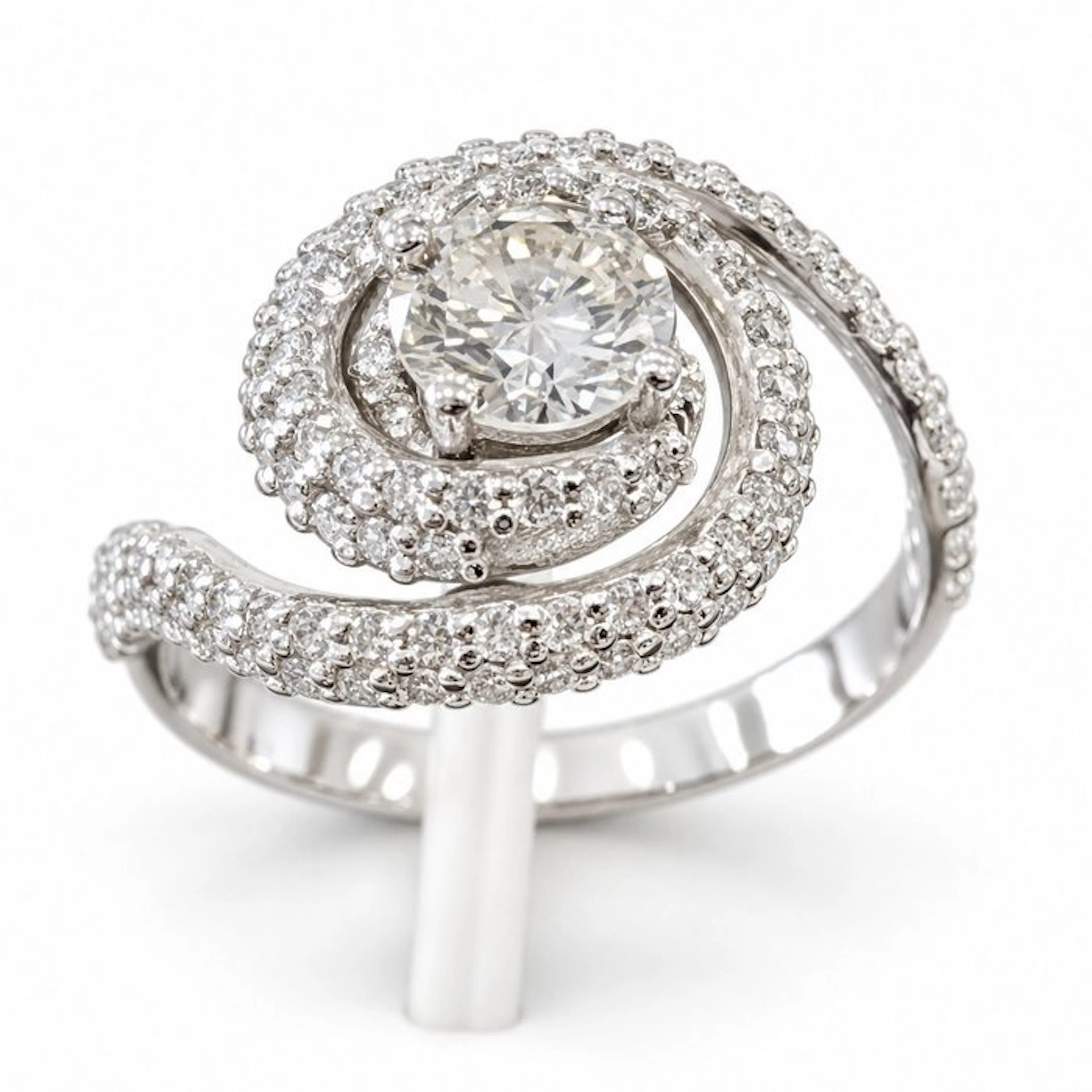 Ring - 18 kt. White gold - 1.61ct. tw. Diamond (Natural) - Diamond