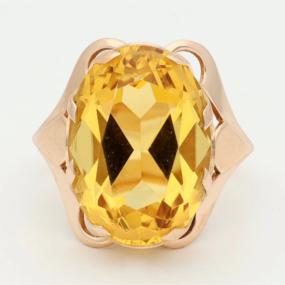 Ring - 14 kt. Rose gold Citrine