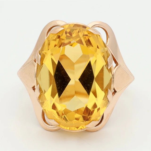 Ring - 14 kt. Rose gold Citrine