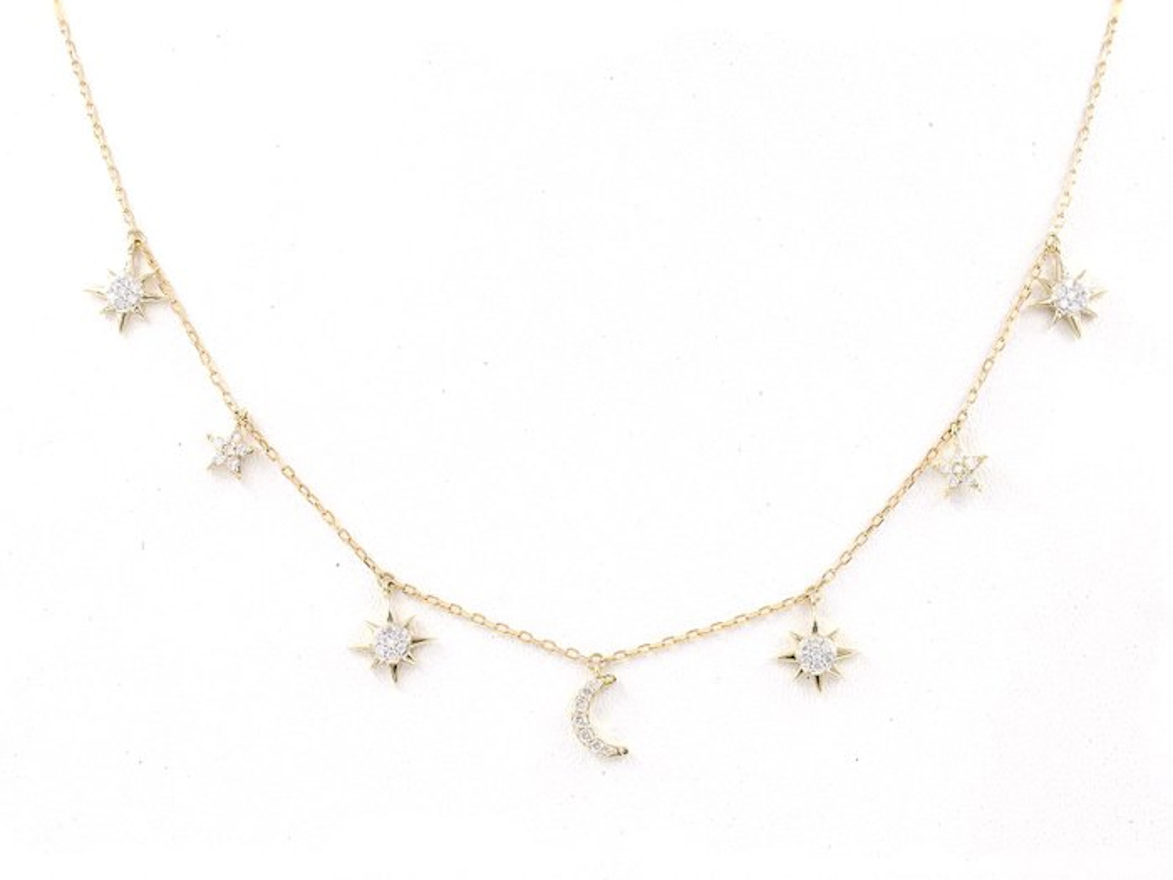 Necklace with pendant - 14 kt. Yellow gold - 0.27ct. tw. Diamond (Natural)