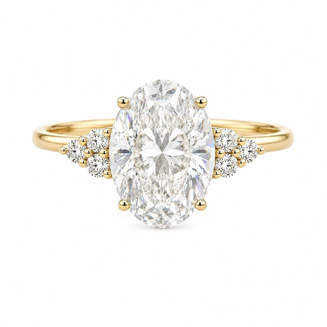 Ring - 14 kt. Yellow gold - 5.20ct. tw. Diamond (Lab-grown) - Diamond