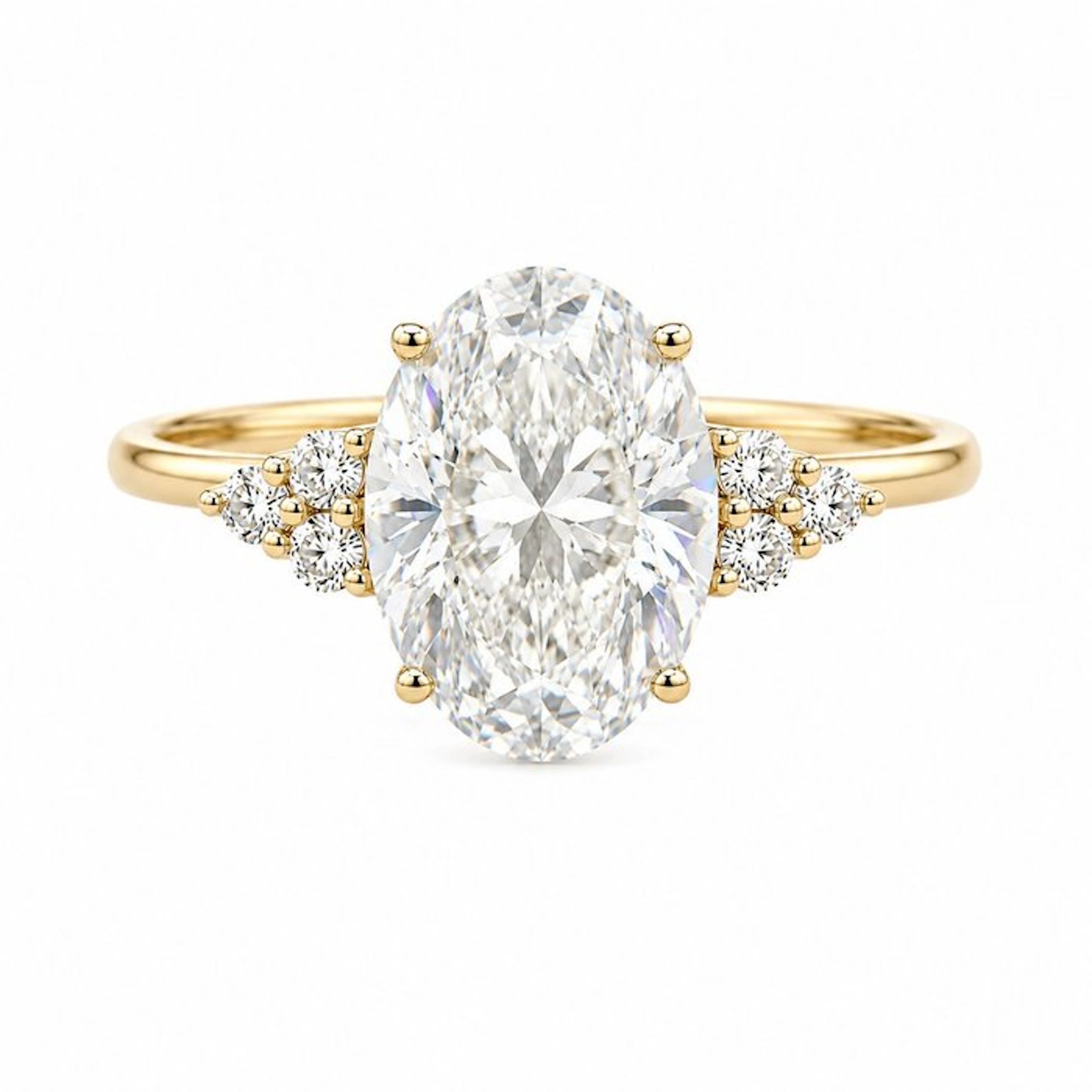 Ring - 14 kt. Yellow gold - 5.20ct. tw. Diamond (Lab-grown) - Diamond