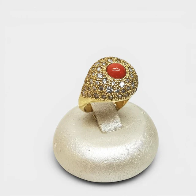 Coral - Sterling Silver 925 - Ring - Italian craftsmanship