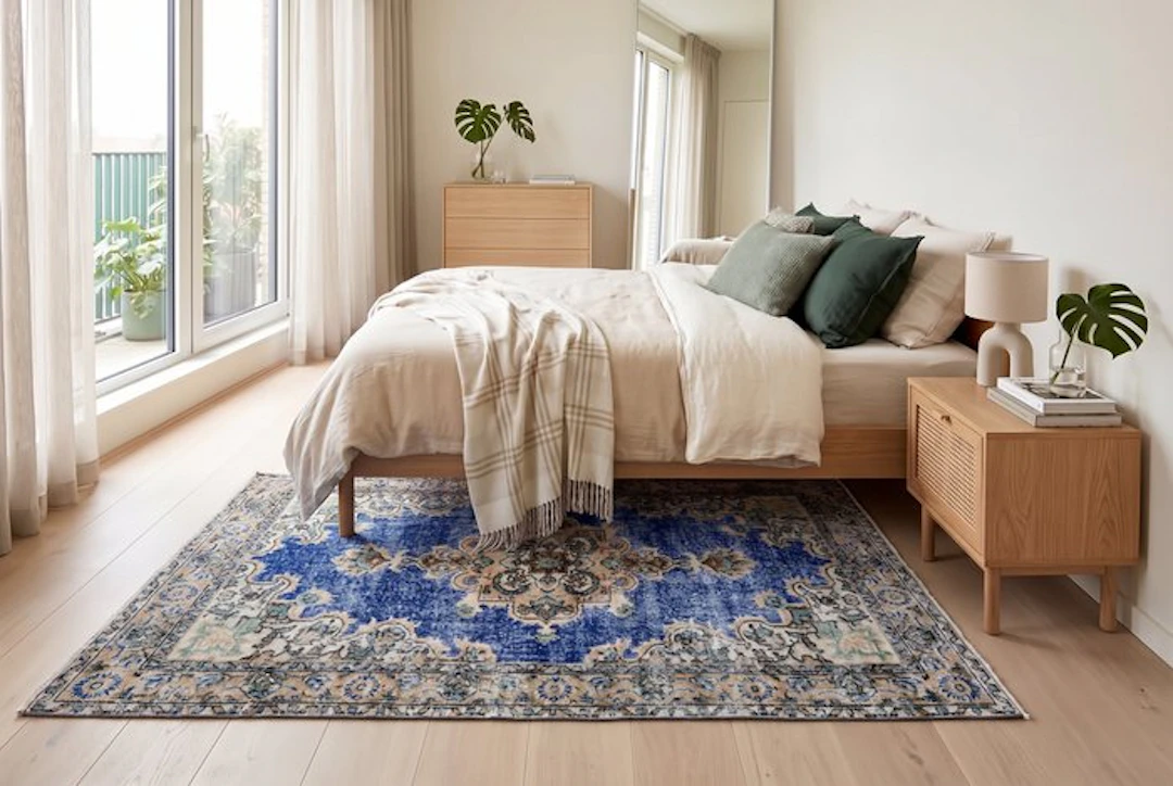 Blue vintage - Rug - 215 cm - 115 cm - √ handmade √ certificate
