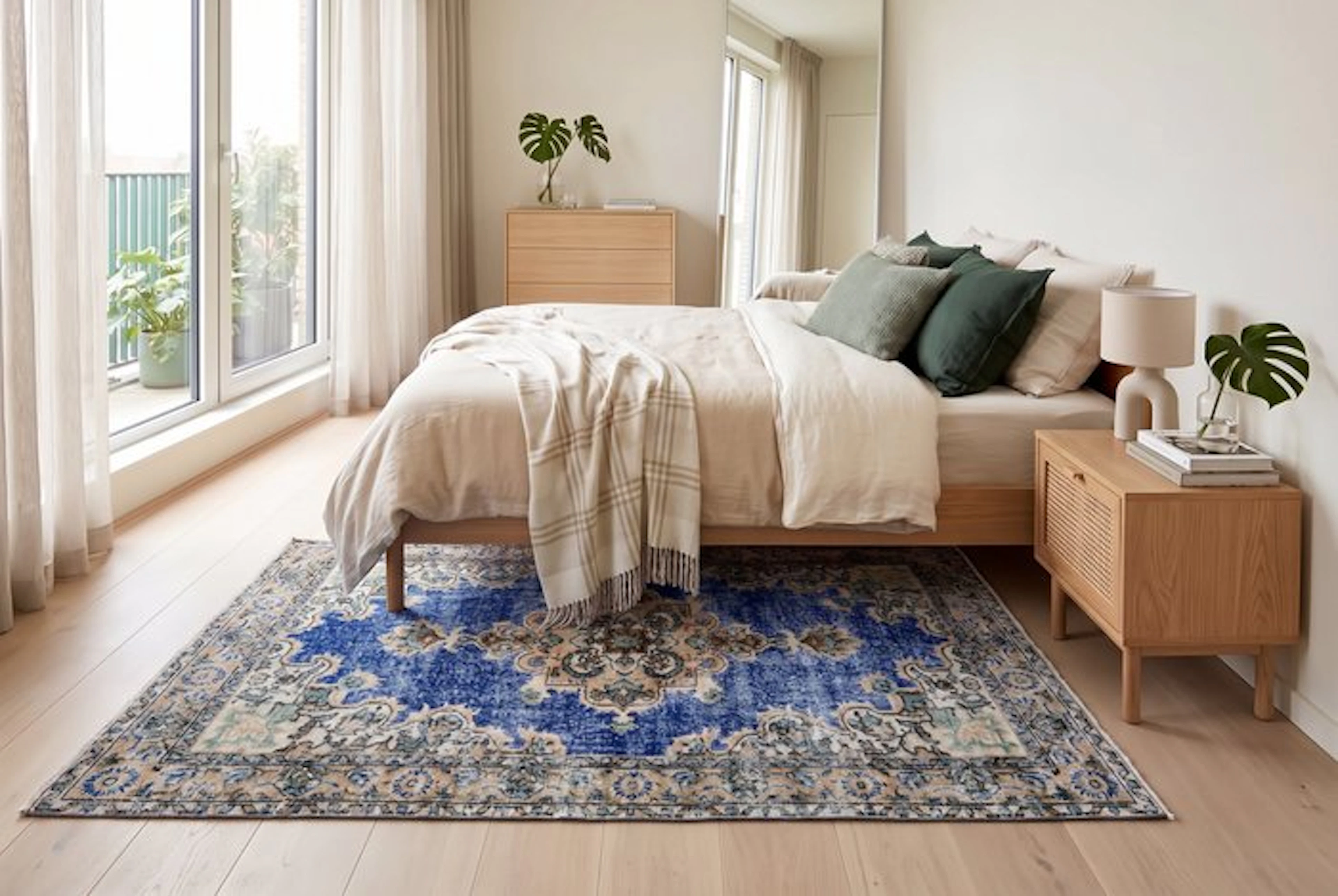 Blue vintage - Rug - 215 cm - 115 cm - √ handmade √ certificate