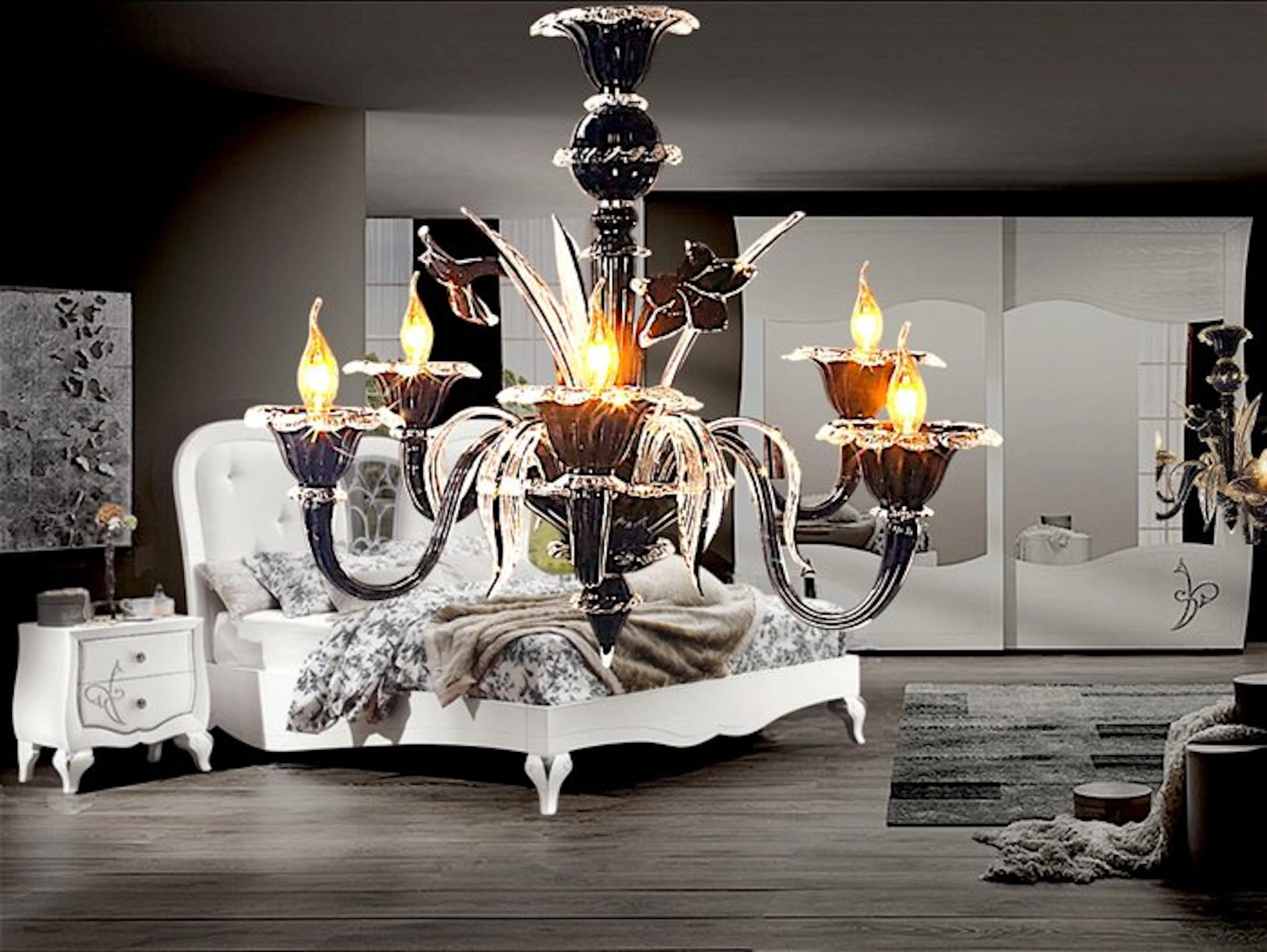Lavai.it - Lavai.it - Chandelier - Nero 6Luci - Murano...