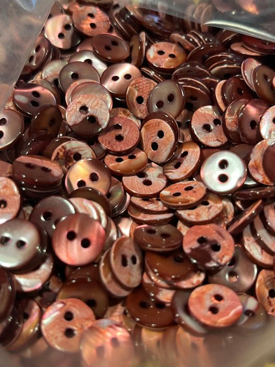 Themed collection - Vintage pink/brown mother-of-pearl buttons