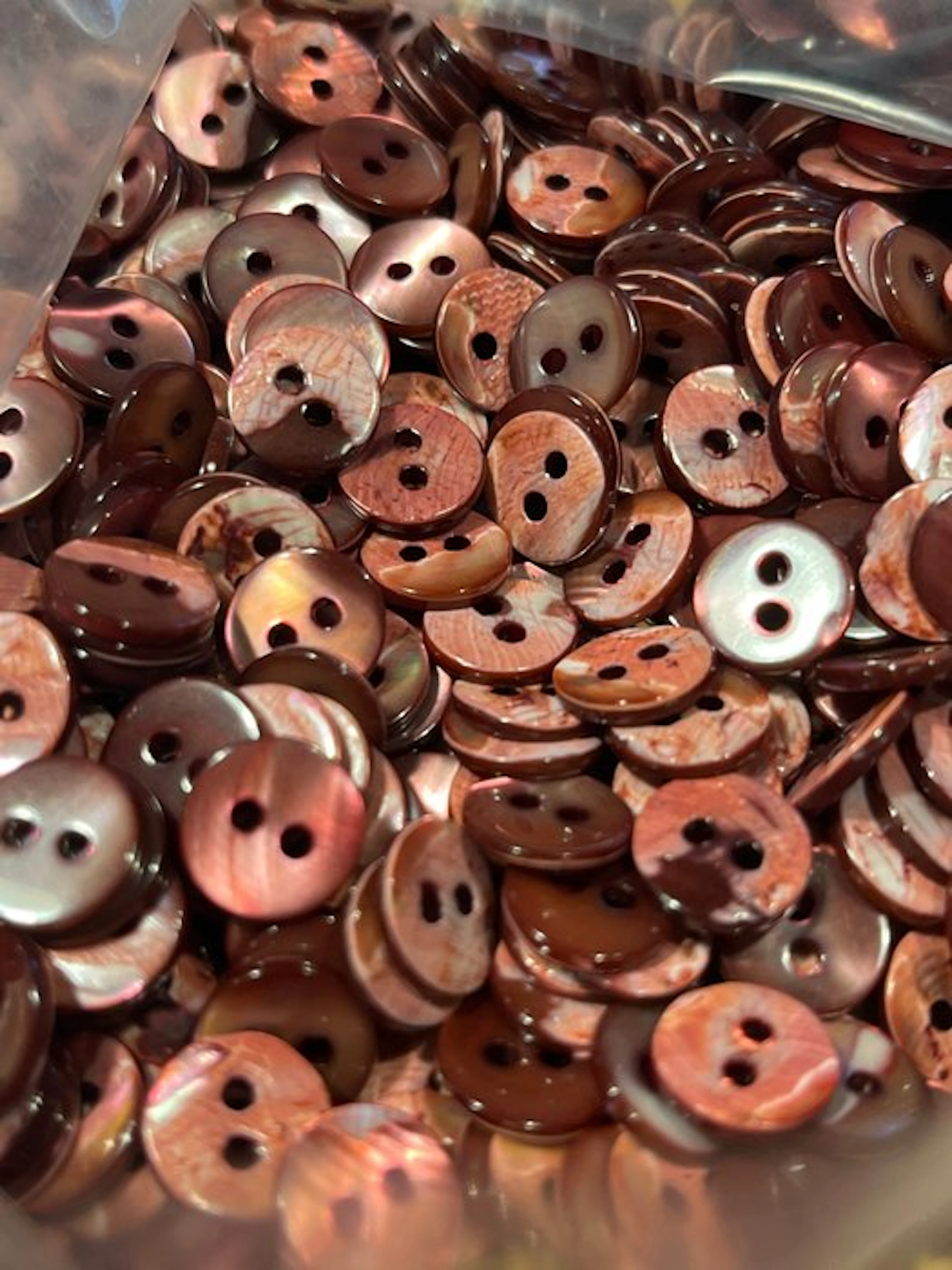 Themed collection - Vintage pink/brown mother-of-pearl buttons